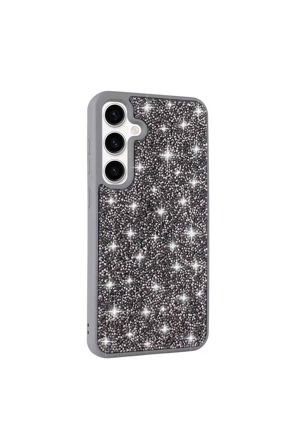 Galaxy S24 Uyumlu Parlak Taşlı Tasarım Pırlanta Zore Kılıf-Siyah