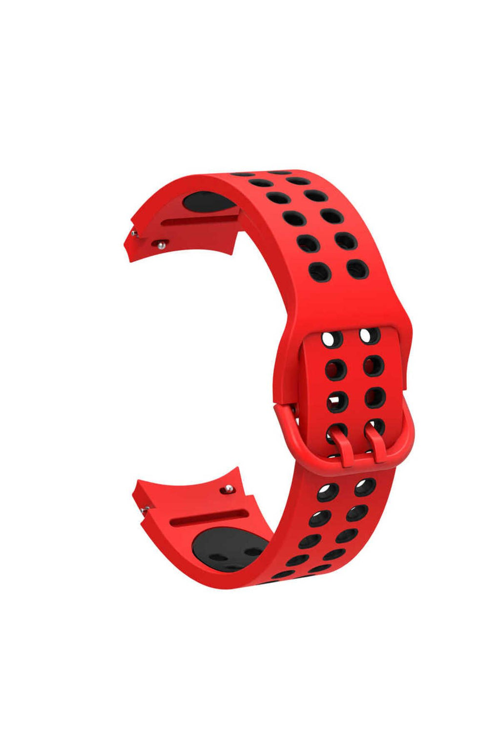 Galaxy Watch 4 Classic 46mm KRD-02 Uyumlu Zore Kordon Siyah-Kırmızı