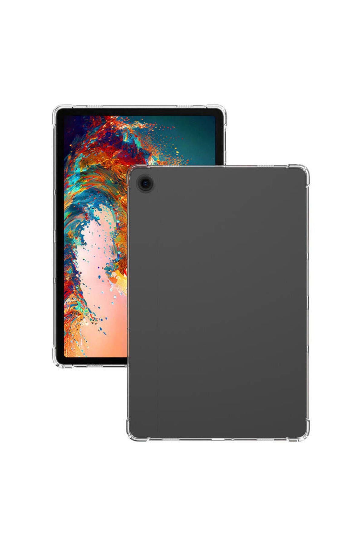 Galaxy Tab A9 Kılıf  Uyumlu Zore Tablet Nitro Anti Shock Silikon Kapak-Renksiz