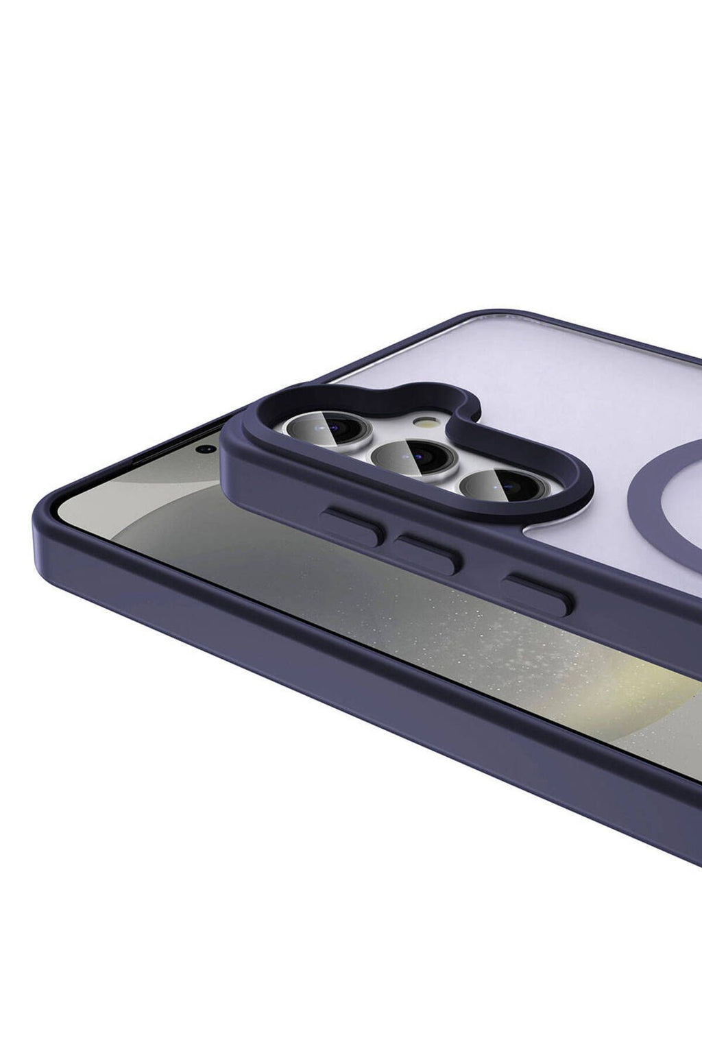 Galaxy S24 Plus Kılıf Magsafe Şarj Özellikli Mat Arka Yüzey Zore Sio Kapak-Koyu Mor