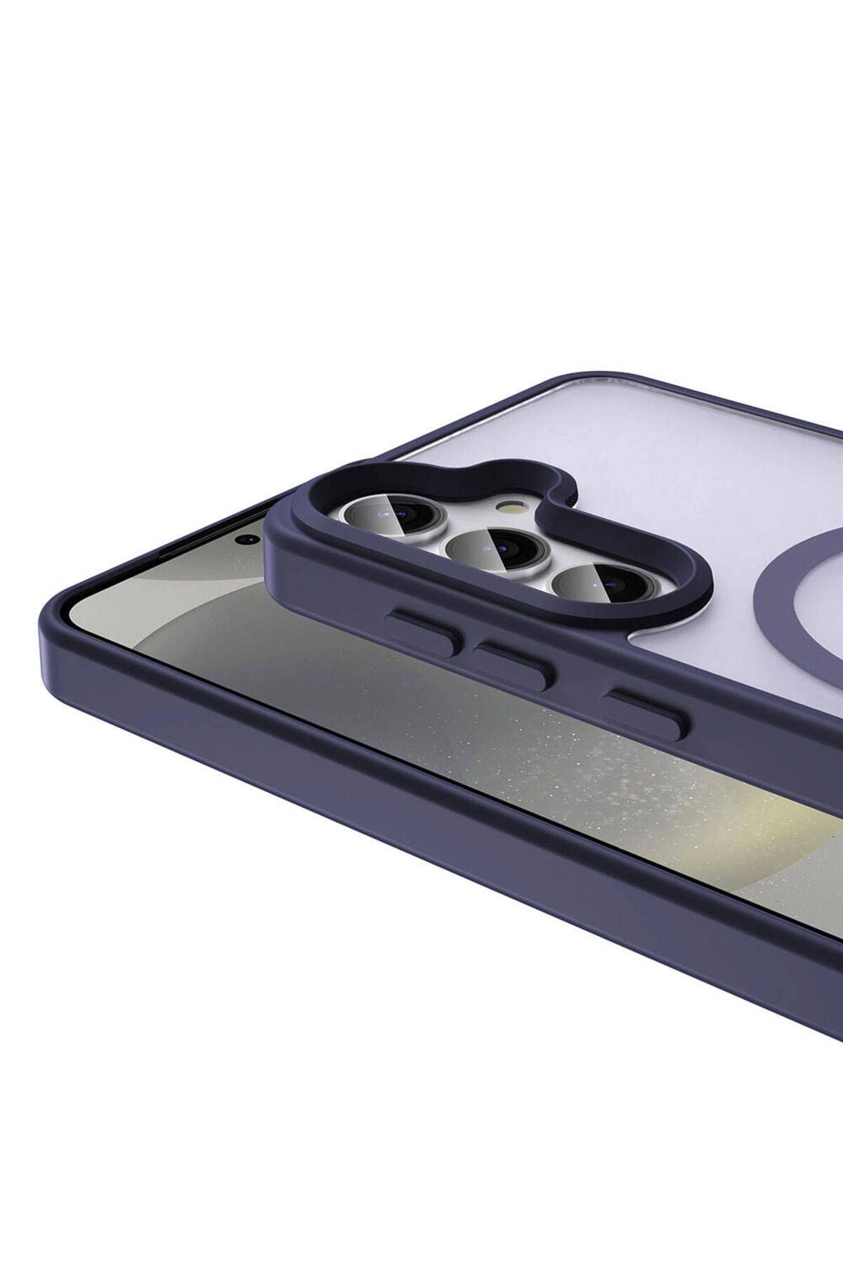 Galaxy S24 Plus Kılıf Magsafe Şarj Özellikli Mat Arka Yüzey Zore Sio Kapak-Koyu Mor