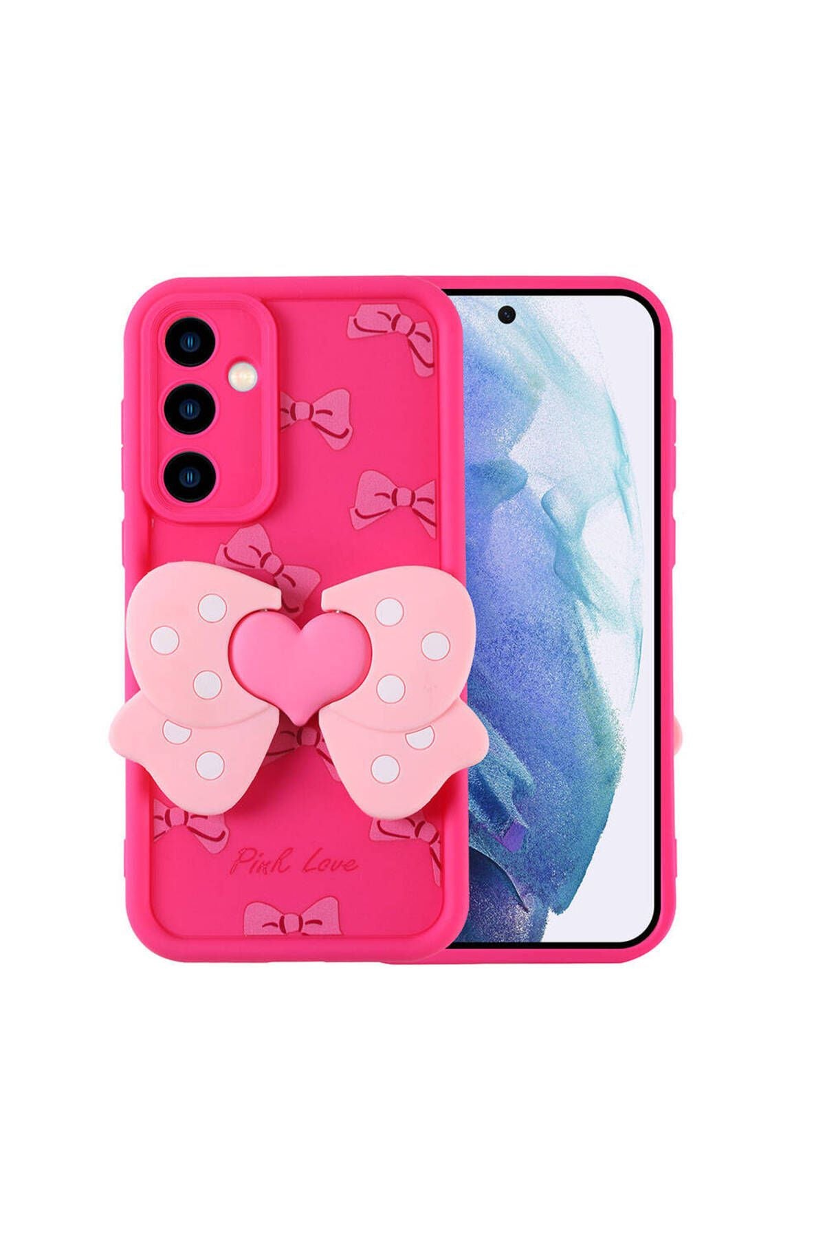 Galaxy A55 Kılıf Kamera Korumalı Figür Tasarımlı Zore Kapya Kapak - Koyu Kahve