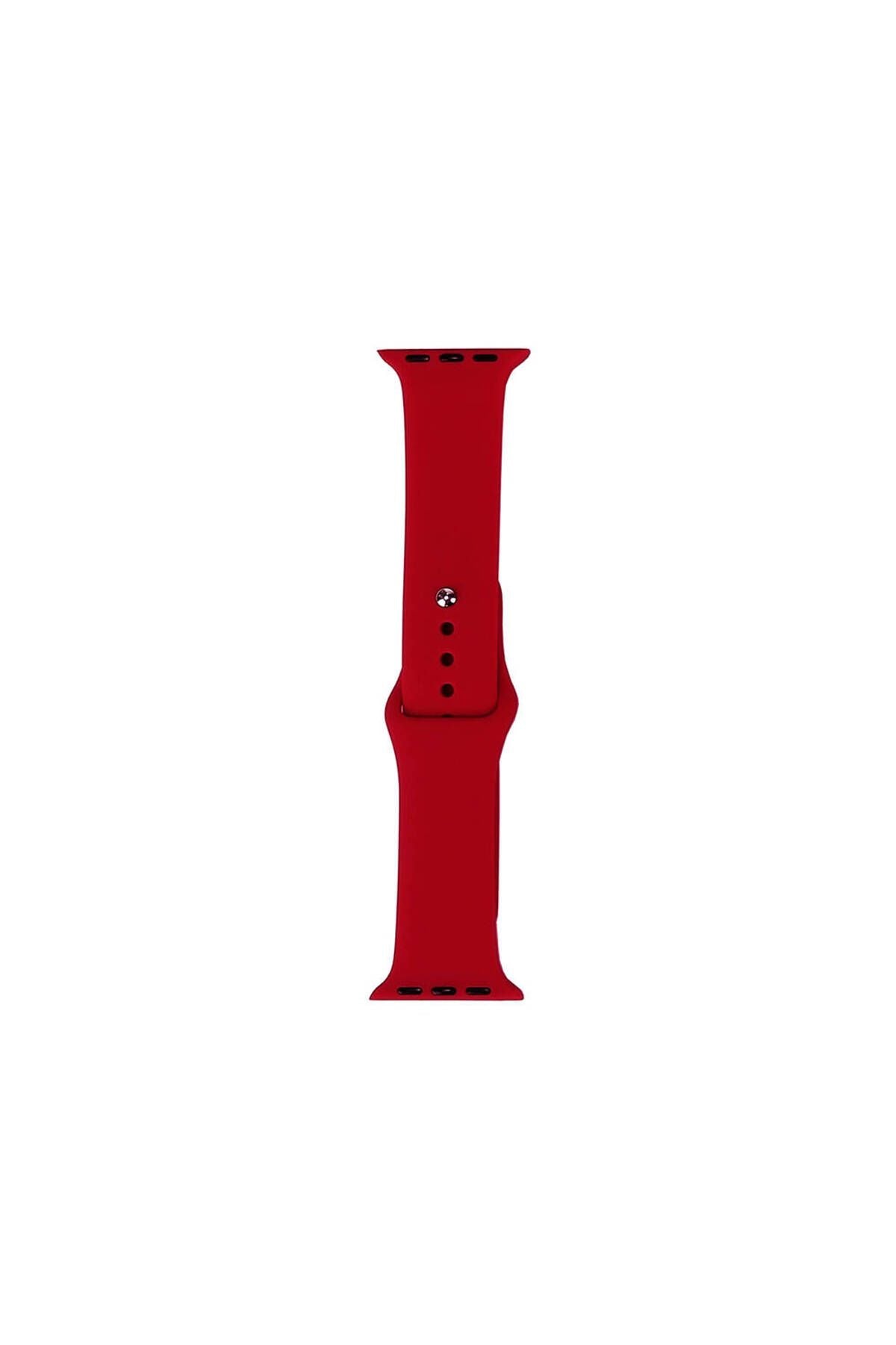 Watch 42mm Band Serisi Klasik Kordon Silikon Strap Kayış-Chinese Red