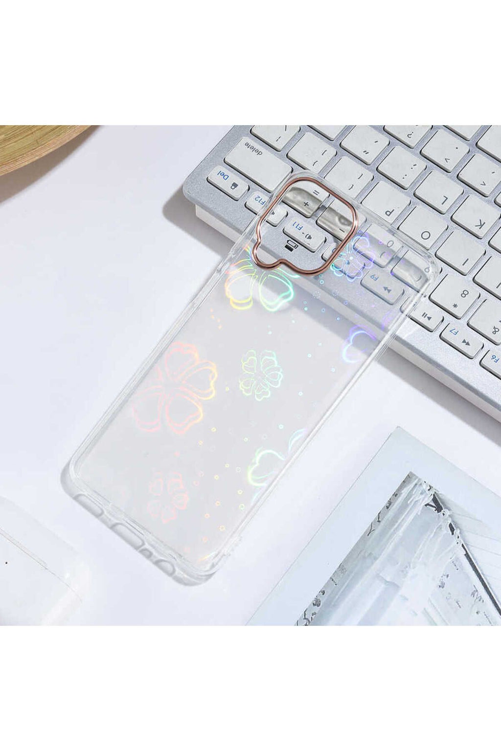 Galaxy A22 uyumlu 4G Kılıf  Sidney Desenli Sert Kapak - Butterfly No2