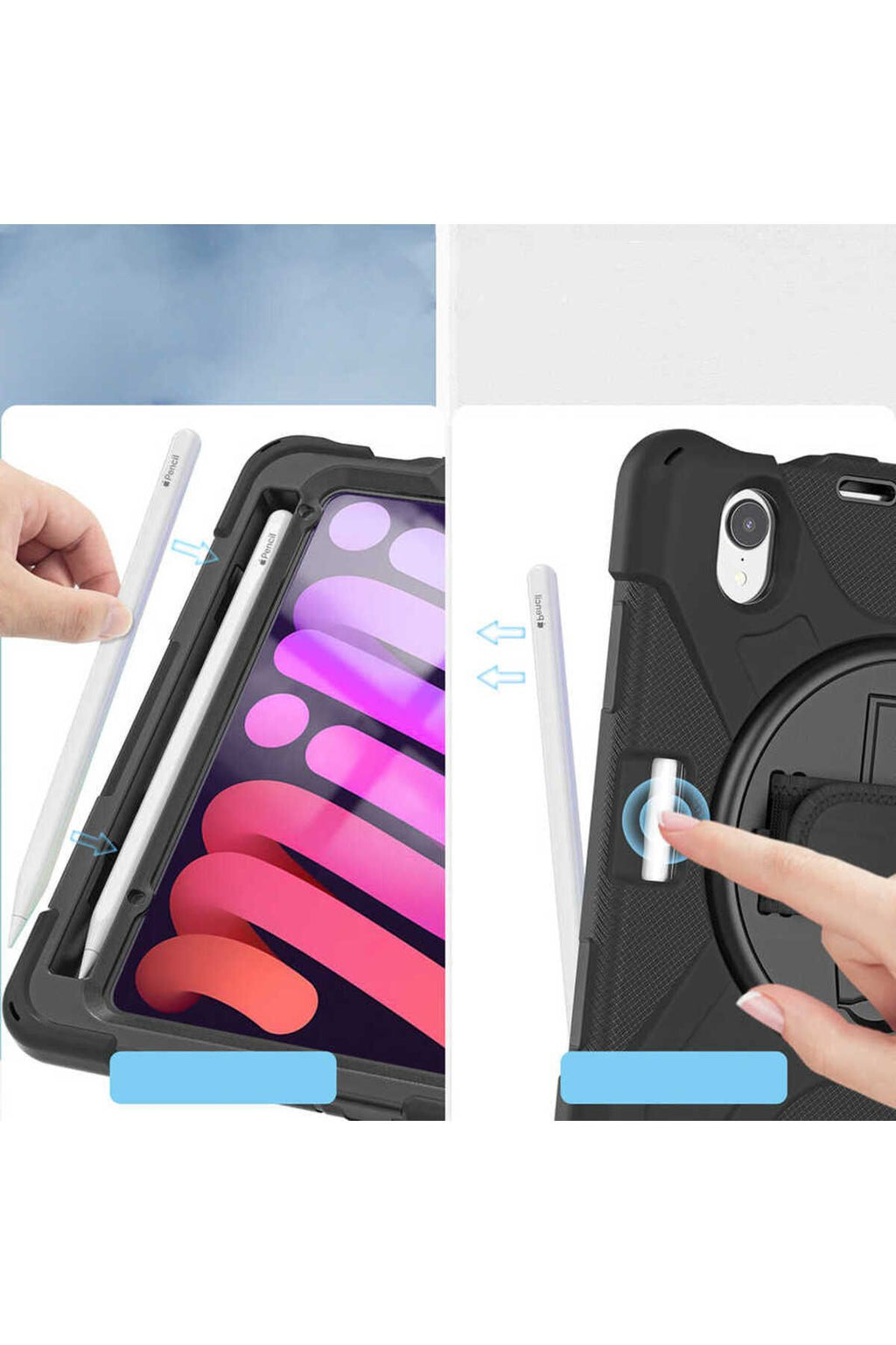 iPad Mini 2021 (6.Nesil) Zore Defender Tablet Silikon - Siyah