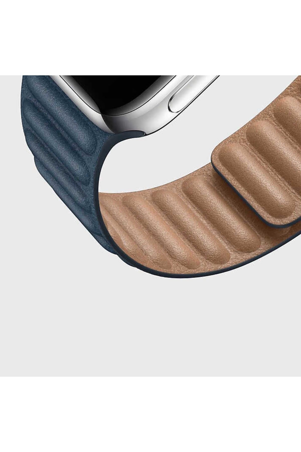 Watch 42mm Uyumlu KRD-34 Deri Zore Kordon-Mavi