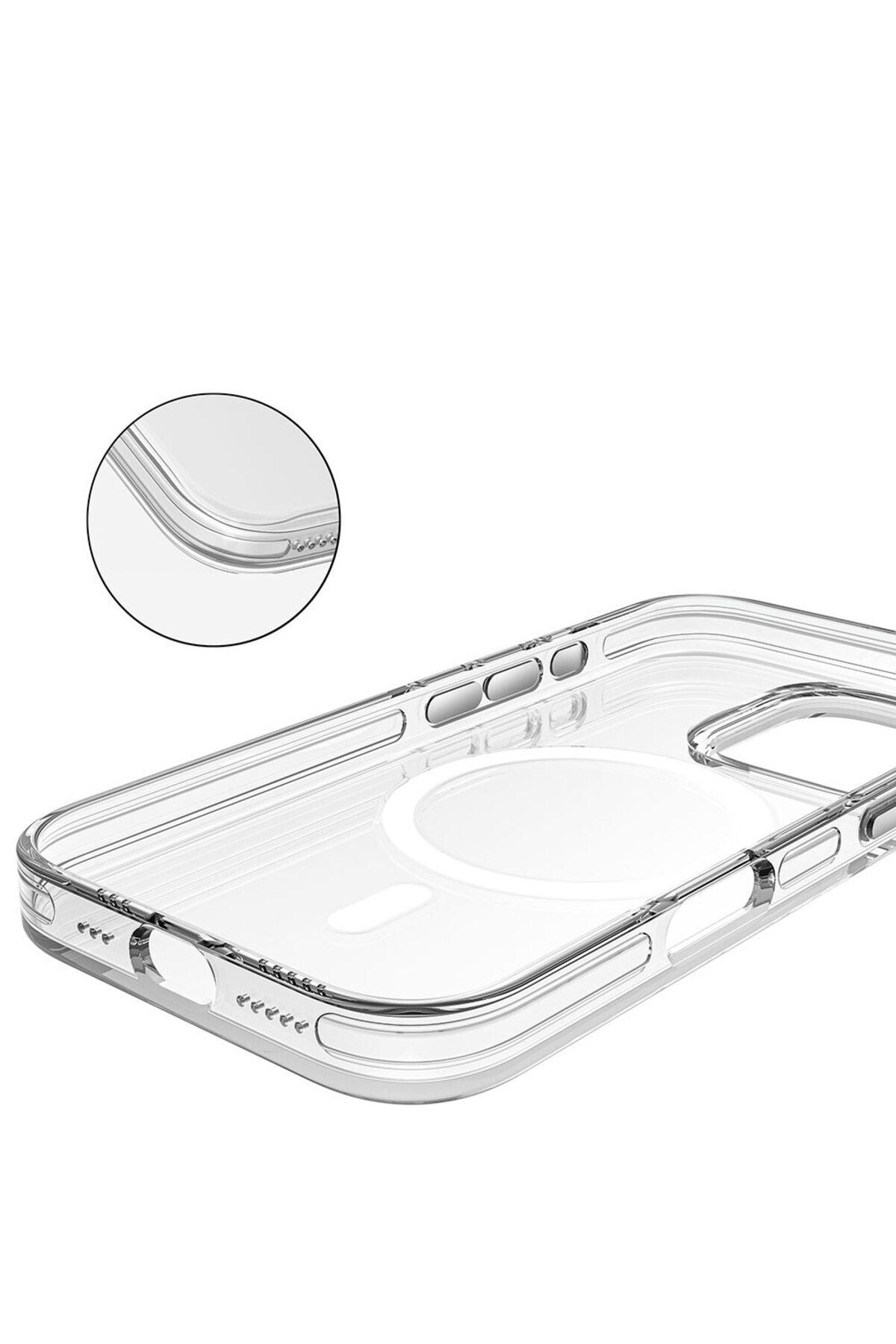 iPhone 16 Pro Kılıf Magsafe Şarj Özellikli Kamera Korumalı Zore Kripto Kapak - Şeffaf