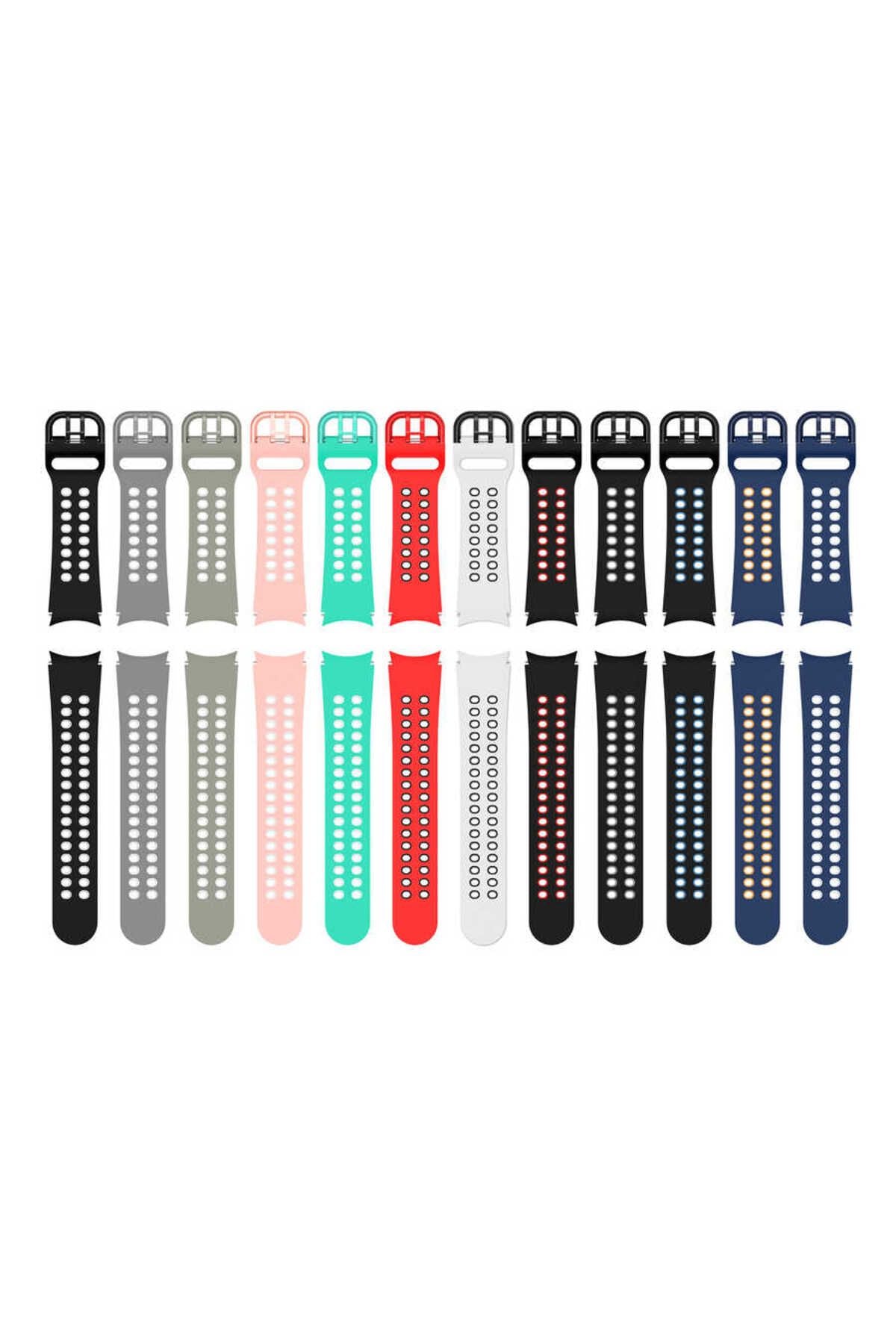 Galaxy Watch 4 Classic 46mm KRD-02 Uyumlu Zore Kordon-Yeşil-Beyaz