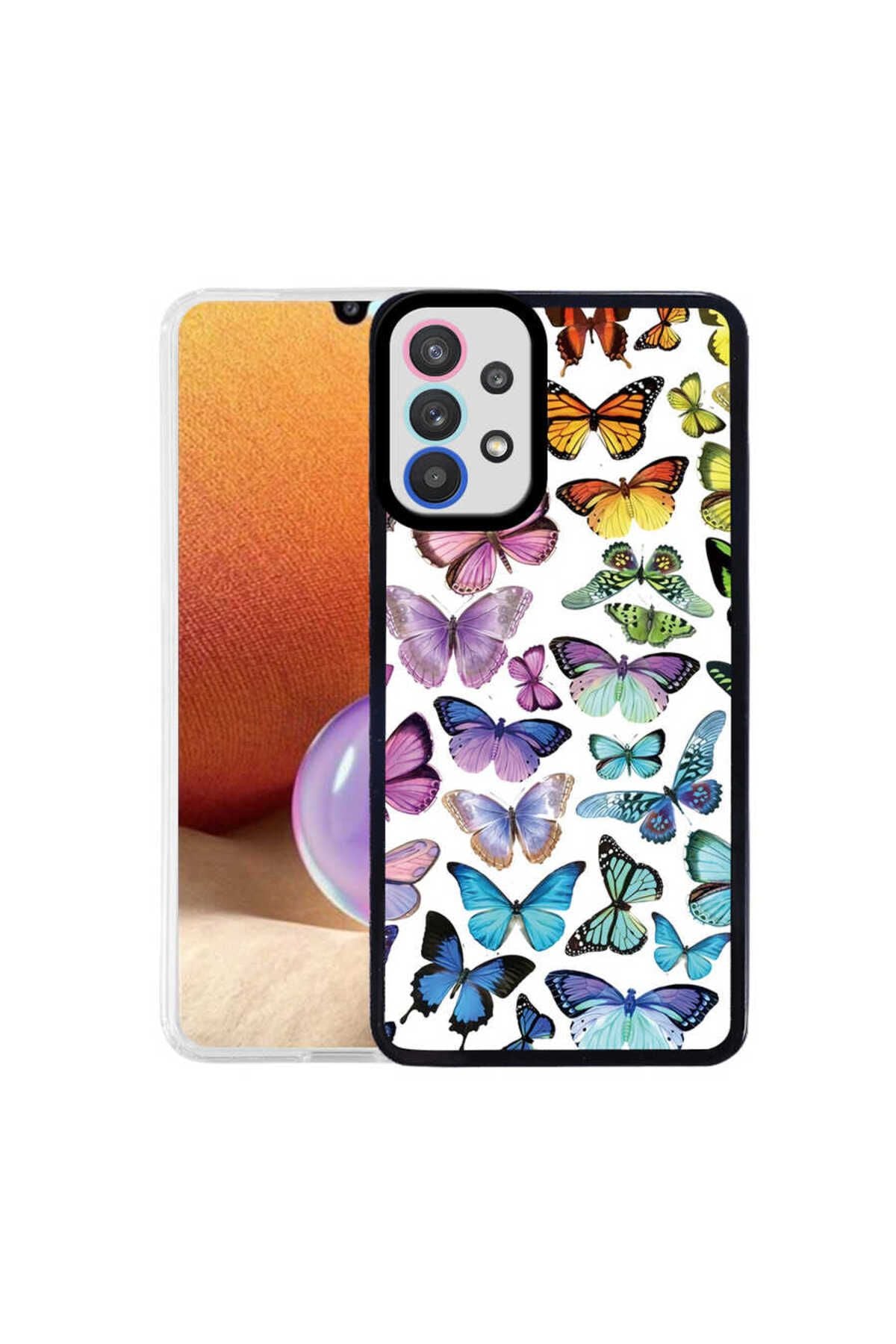 Galaxy A32 4G Kılıf Zore M-Fit Desenli Kapak - Butterfly No3