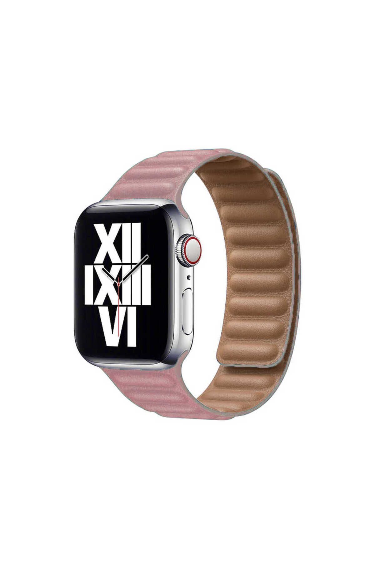 Watch 40mm Uyumlu KRD-34 Deri Zore Kordon-Açık Yeşil