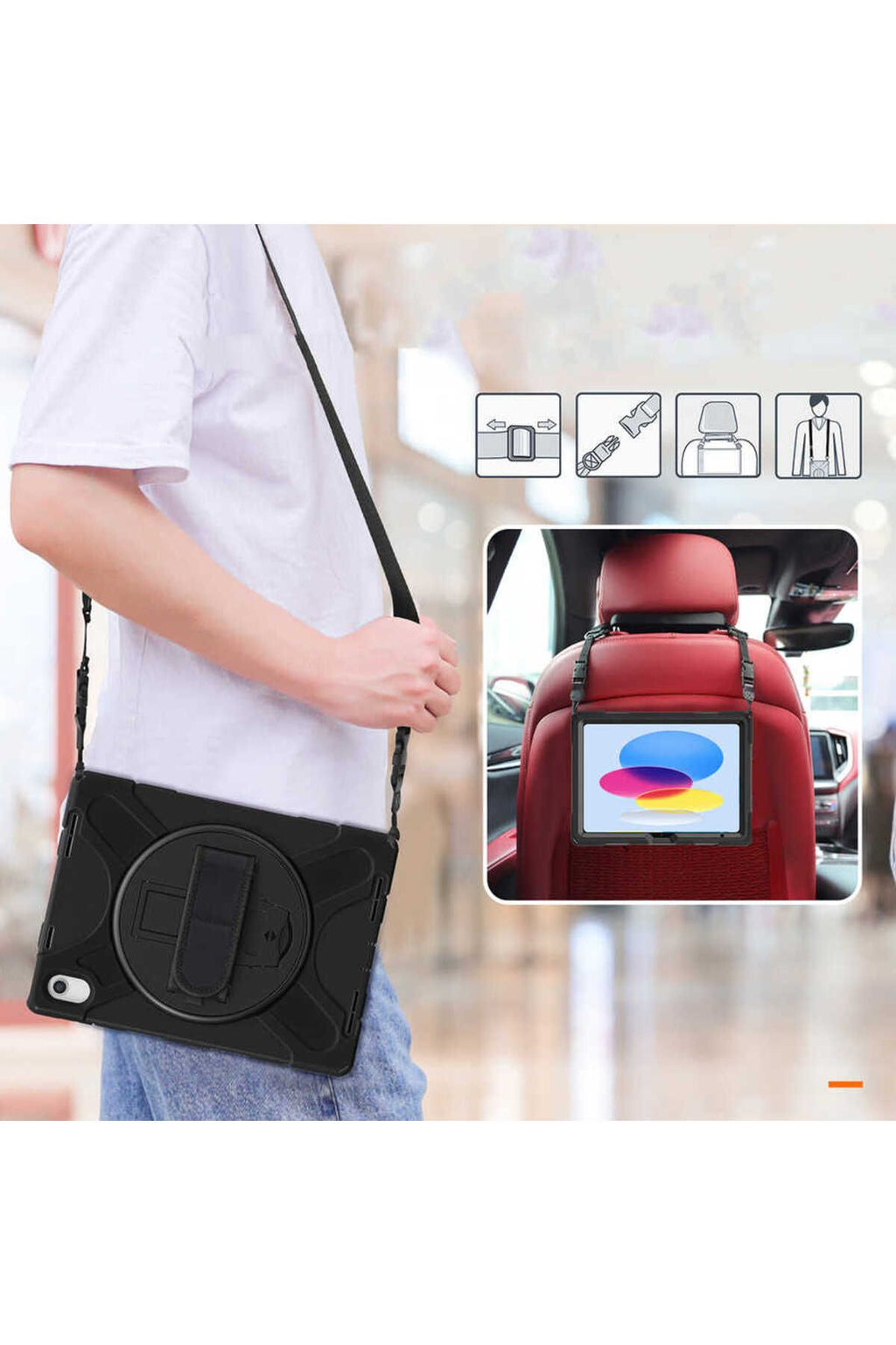 iPad 10.9 2022 (10.Nesil) Zore Defender Tablet Silikon - Siyah