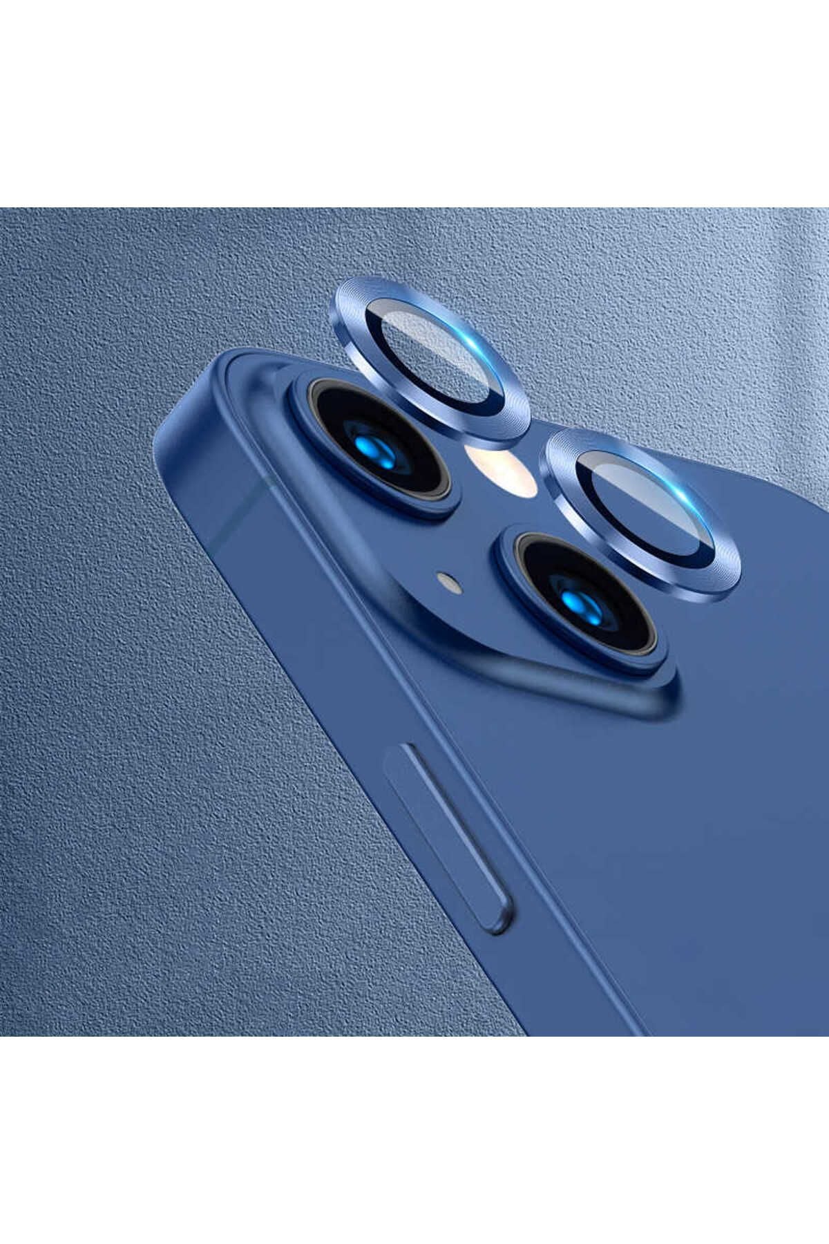 iPhone 13 Mini Uyumlu Zore CL-04 Kamera Koruyucu-Mavi