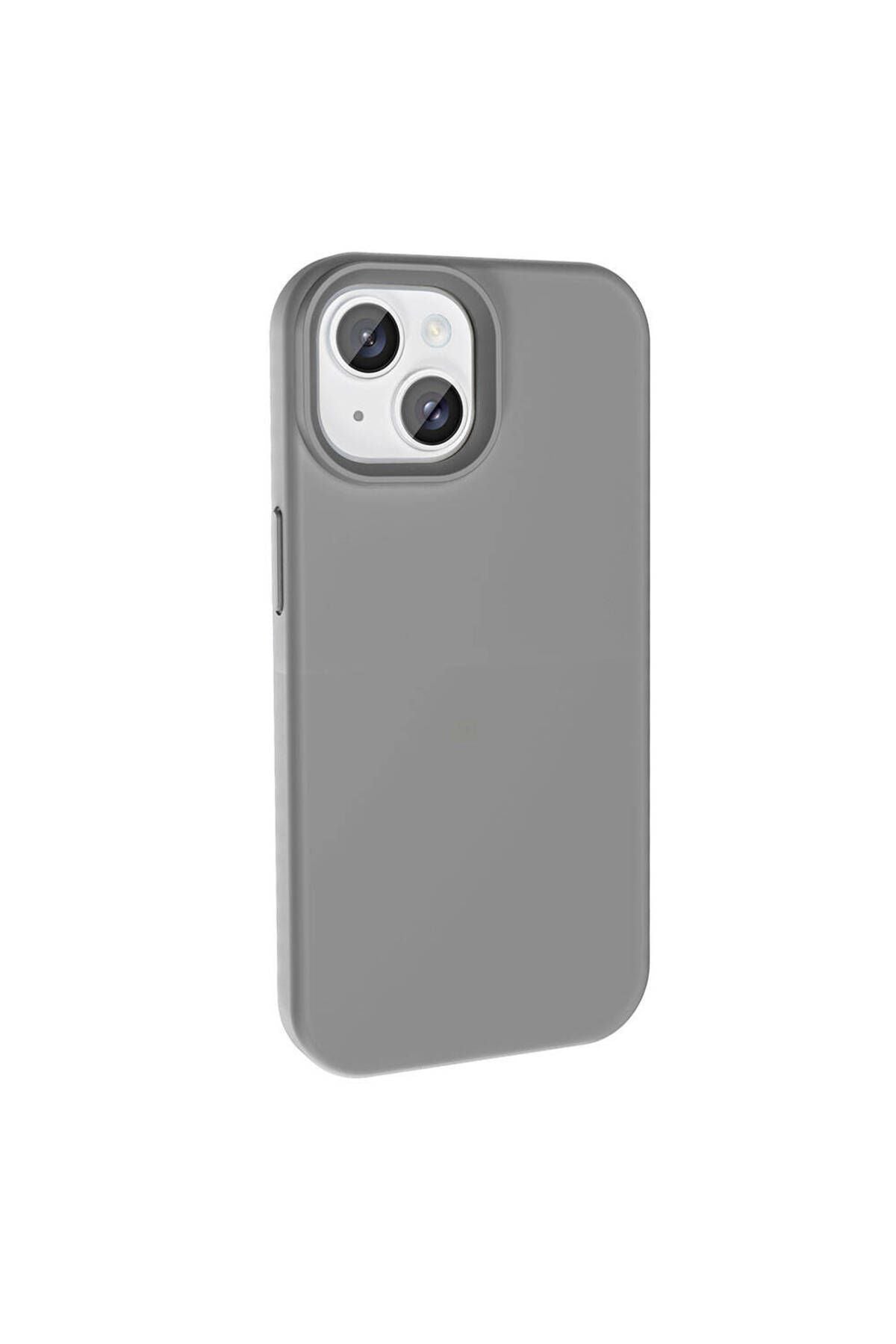 iPhone 15 Kılıf Magsafe Şarj Özellikli Sıvı Teknolojili Silinebilir Sert Zore Kivi Kapak-Siyah