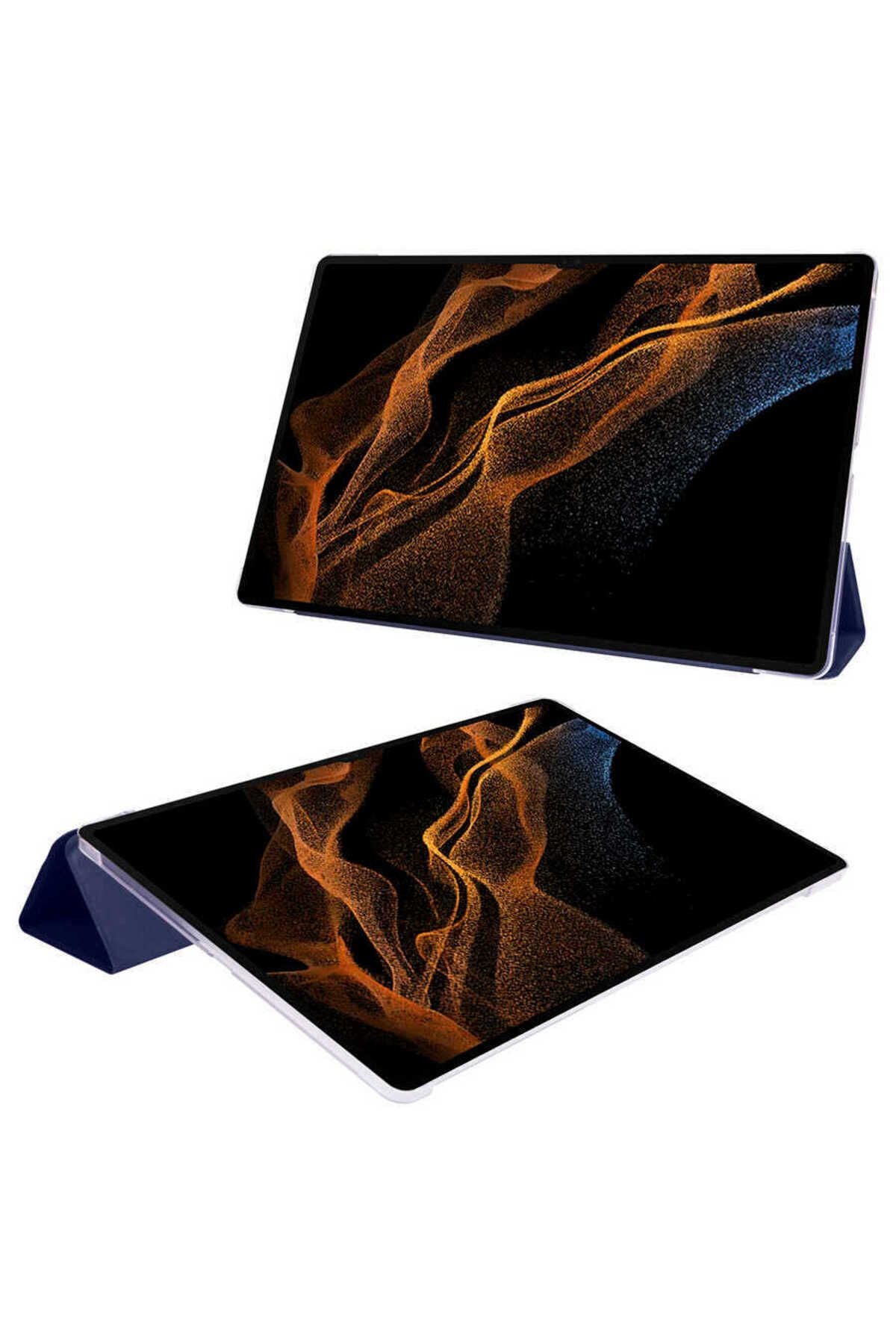 Galaxy Tab S8 Ultra SM-X900  Uyumlu Zore Smart Cover Standlı 1-1 Kılıf-Kırmızı