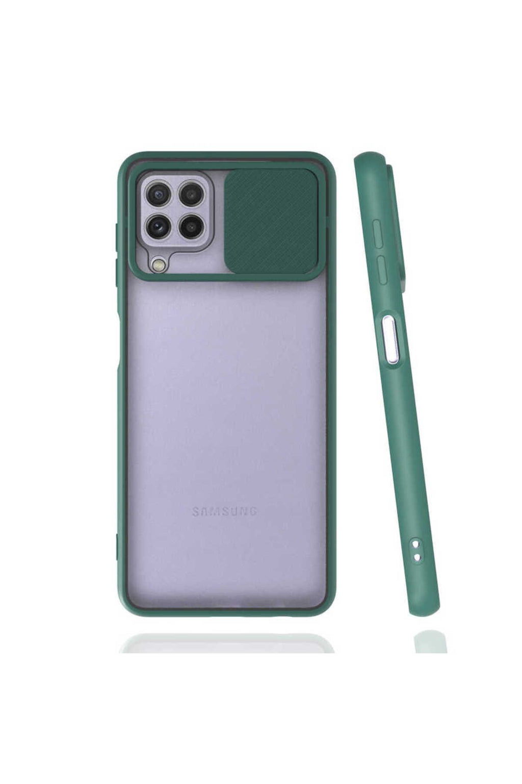 Galaxy A22 4G Kılıf Zore Lensi Kapak - Sarı