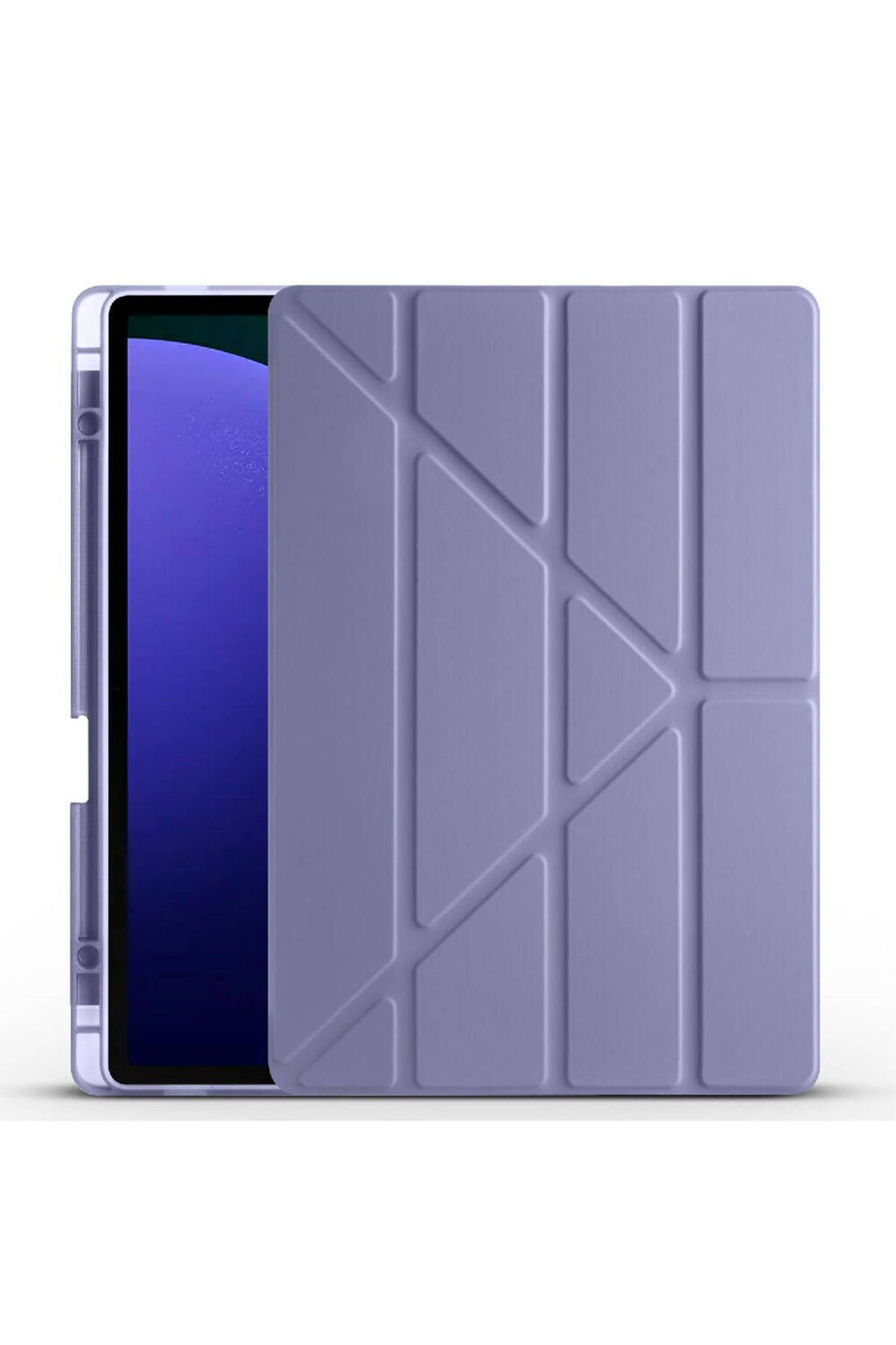 Galaxy Tab S9 Plus Kılıf  Uyumlu Zore Tri Folding Kalem Bölmeli Standlı Kılıf-Mor
