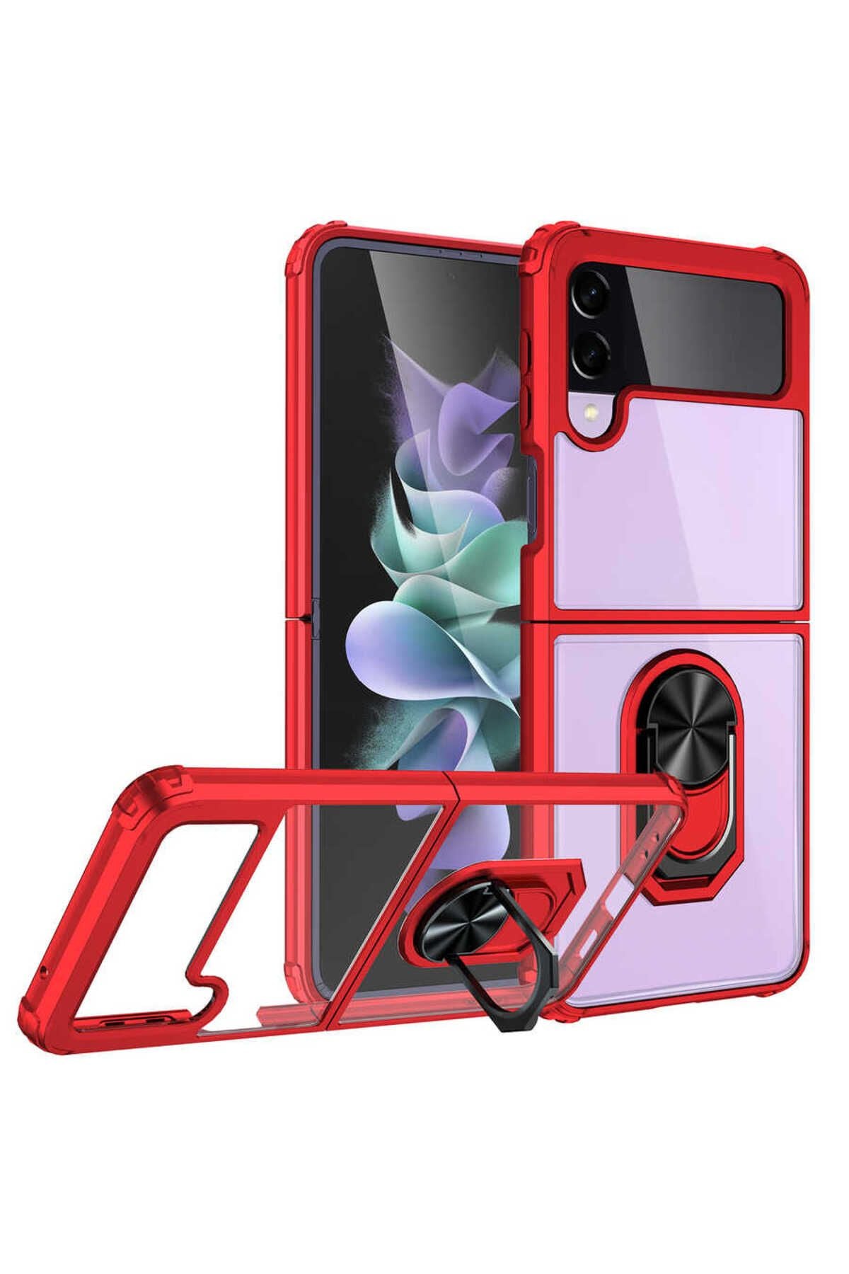 Galaxy Z Flip 3 Kılıf Zore Mola Kapak - Kırmızı