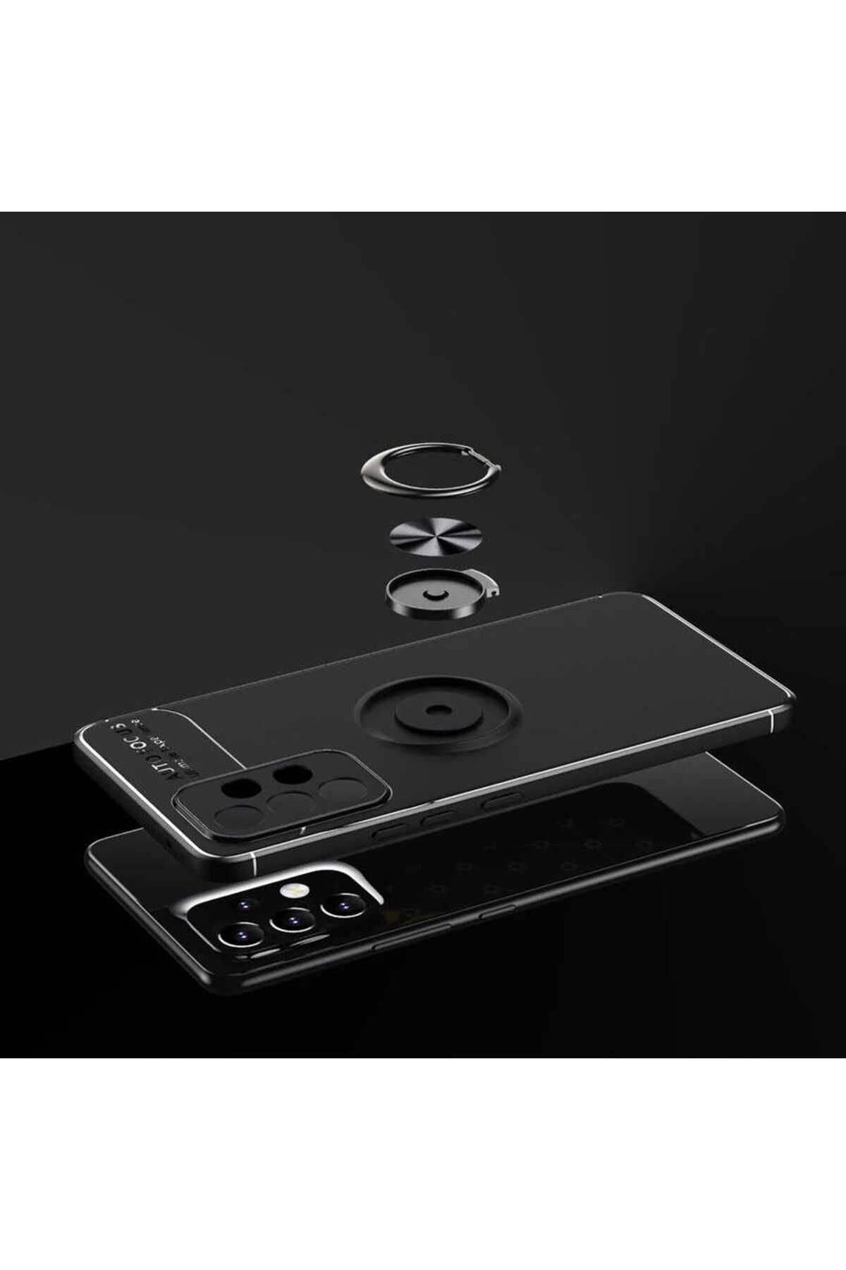 Galaxy A33 5G Kılıf Zore Ravel Silikon Kapak - Siyah-Kırmızı