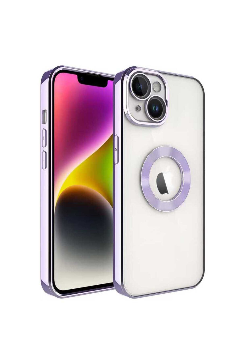 iPhone 14 Uyumlu Kamera Korumalı Logo Gösteren Zore Omega Kılıf-Lila