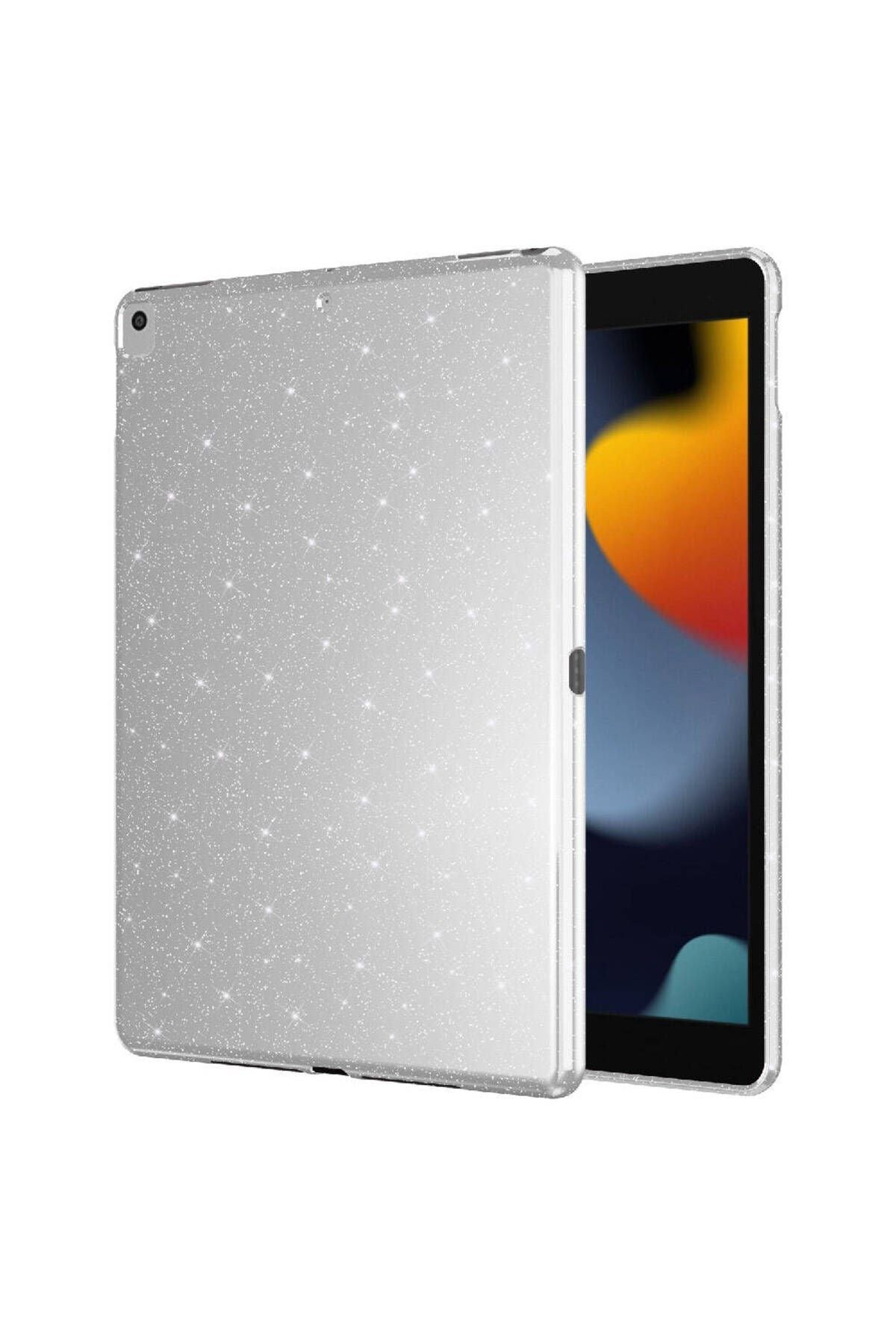iPad 10.2 2021 (9.Nesil) Simli Parlak Görünümlü Uyumlu Zore Tablet Koton Kılıf-Lila