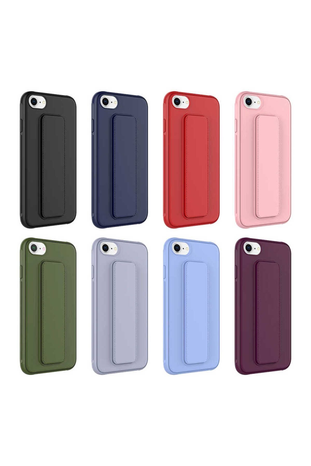 iPhone SE 2022 Uyumlu Zore Qstand Kılıf-Pembe