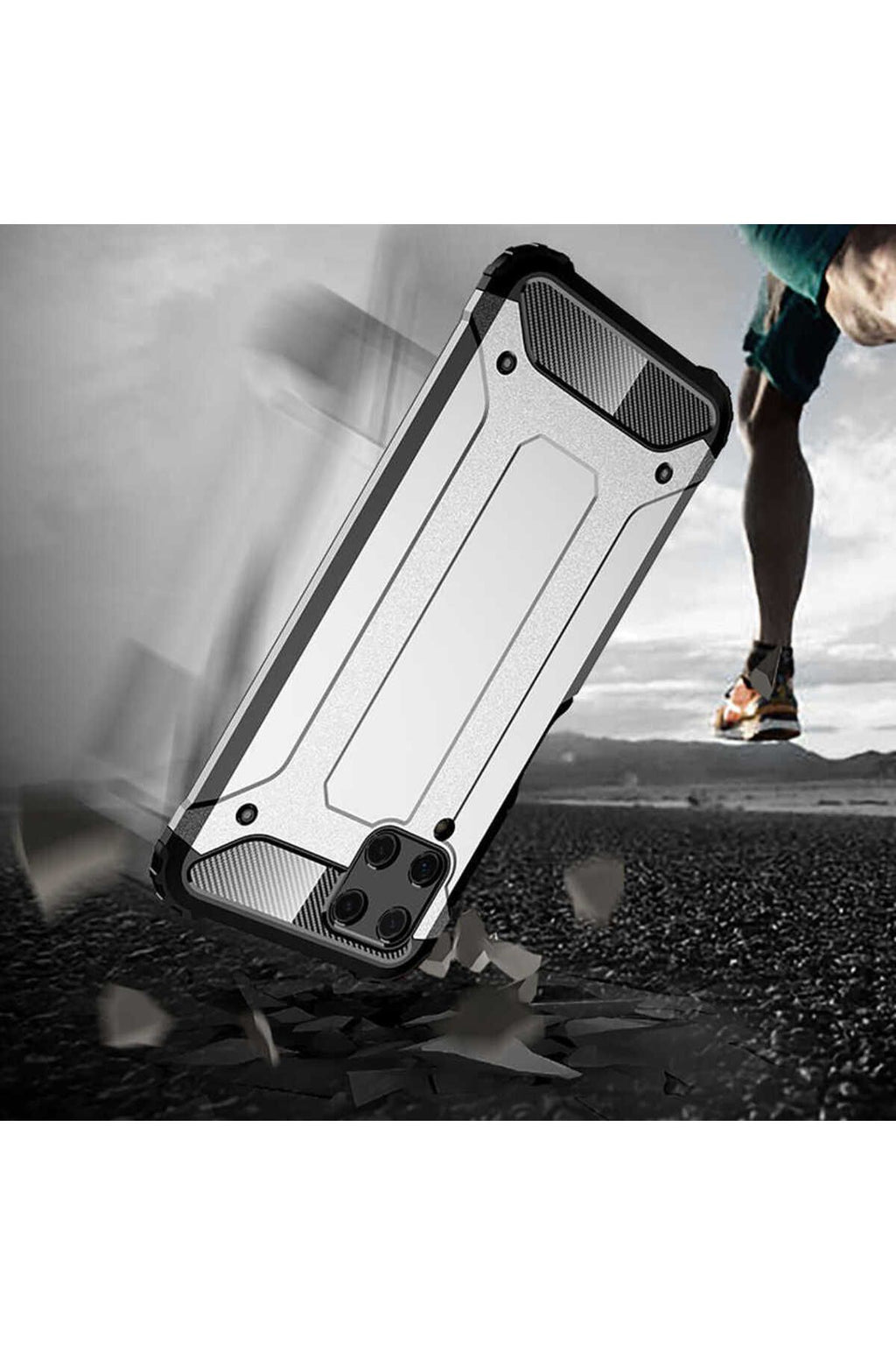 Galaxy A22 4G Kılıf Zore Crash Silikon Kapak - Kırmızı