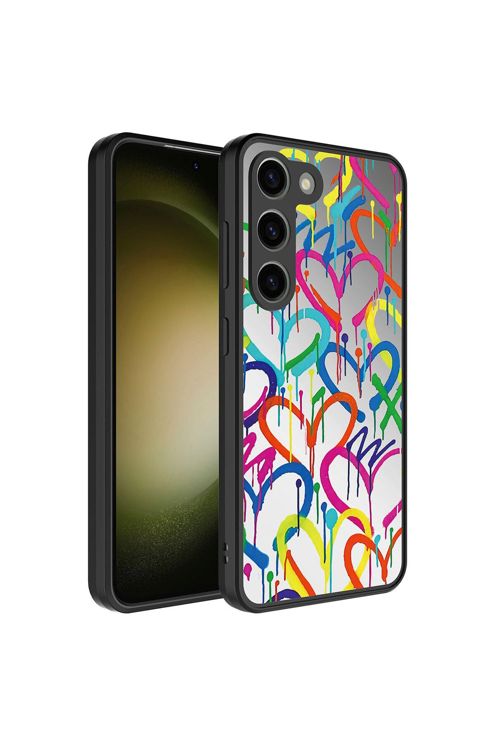 Galaxy S23 Plus Uyumlu Aynalı Desenli Kamera Korumalı Parlak DSB Mirror Kılıf-Süper Anne