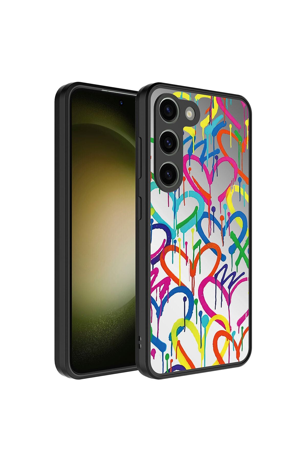 Galaxy S23 Plus Uyumlu Aynalı Desenli Kamera Korumalı Parlak DSB Mirror Kılıf-Süper Anne