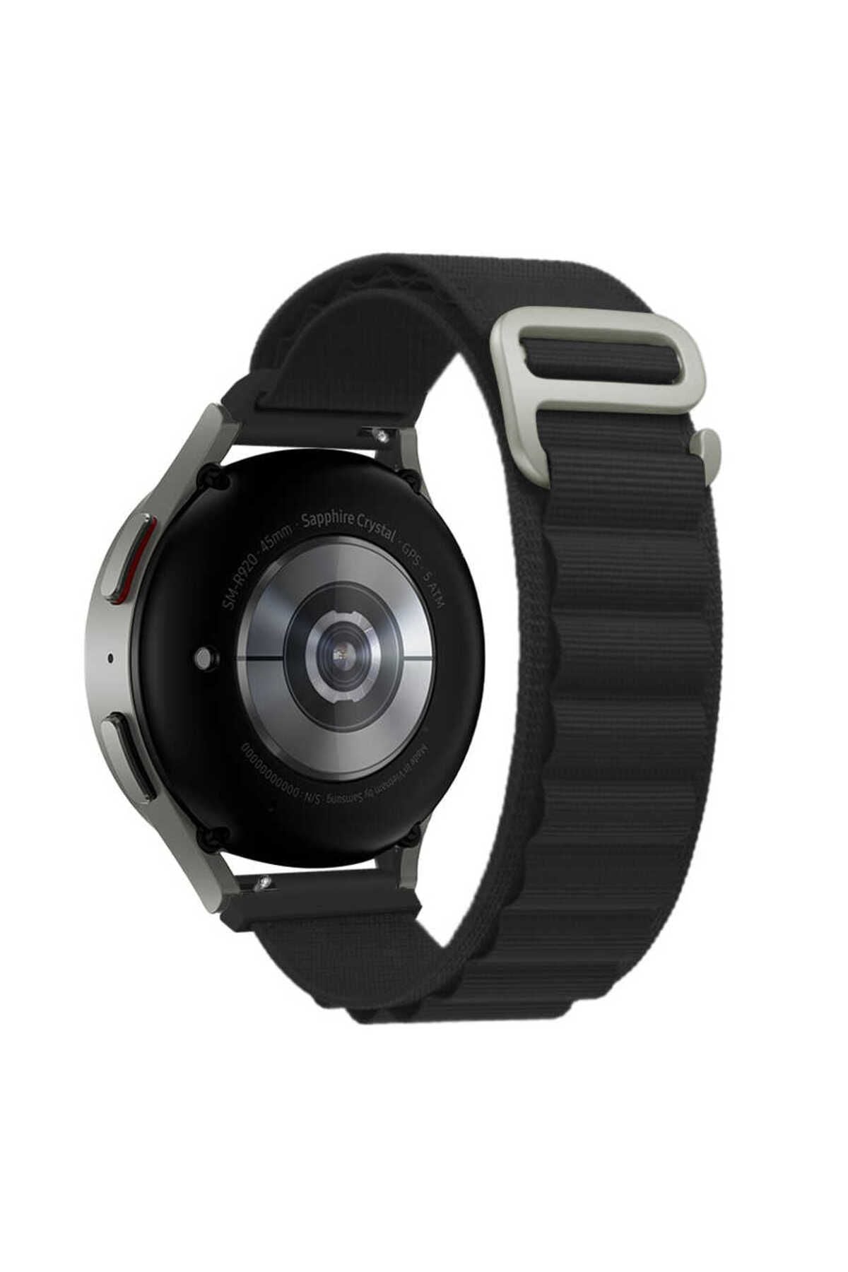 Galaxy Watch Active 2 44mm Uyumlu KRD-74 20mm Hasır UNS Kordon Turuncu
