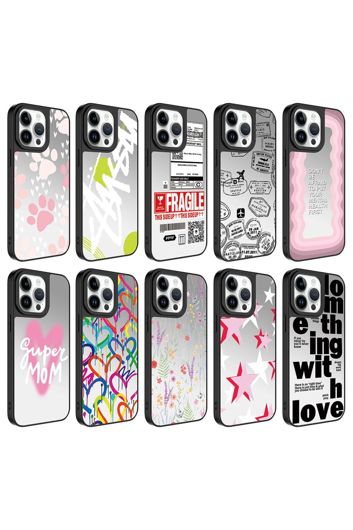 iPhone 14 Pro Uyumlu Aynalı Desenli Kamera Korumalı Parlak Zore Mirror Kılıf-Ayna