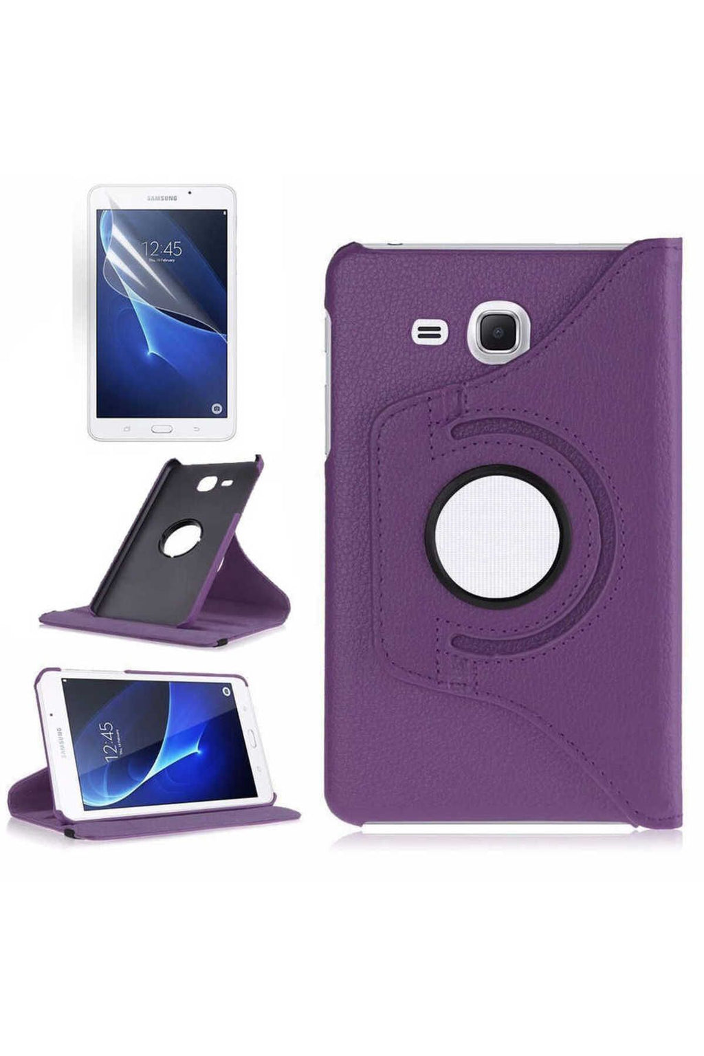 Galaxy Tab 4 T280 Uyumlu Zore Dönebilen Standlı Kılıf-Lacivert