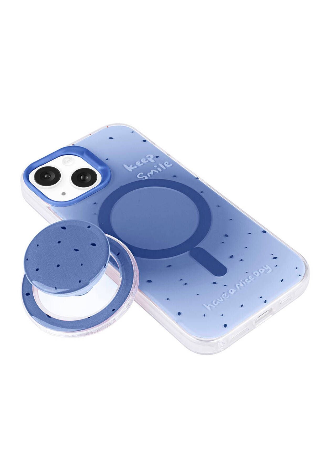 iPhone 15 Zore Magsafe Şarj Özellikli Tak-Çıkar Pop Soketli Zore Tiktok Kılıf-Turuncu