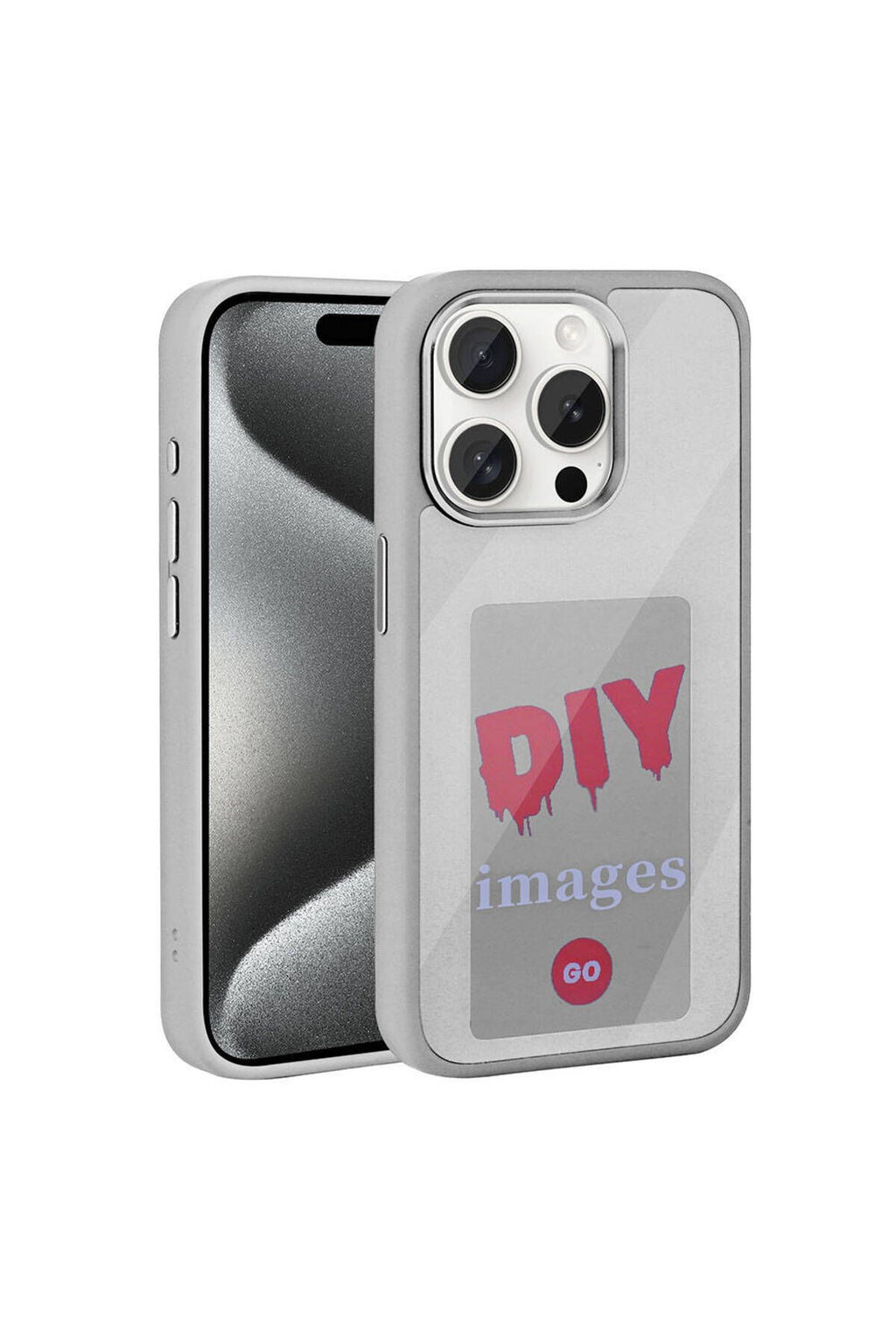 iPhone 15 Pro Kılıf Ekranı Yansıtan Zore Akıllı NFC Kapak - Gri