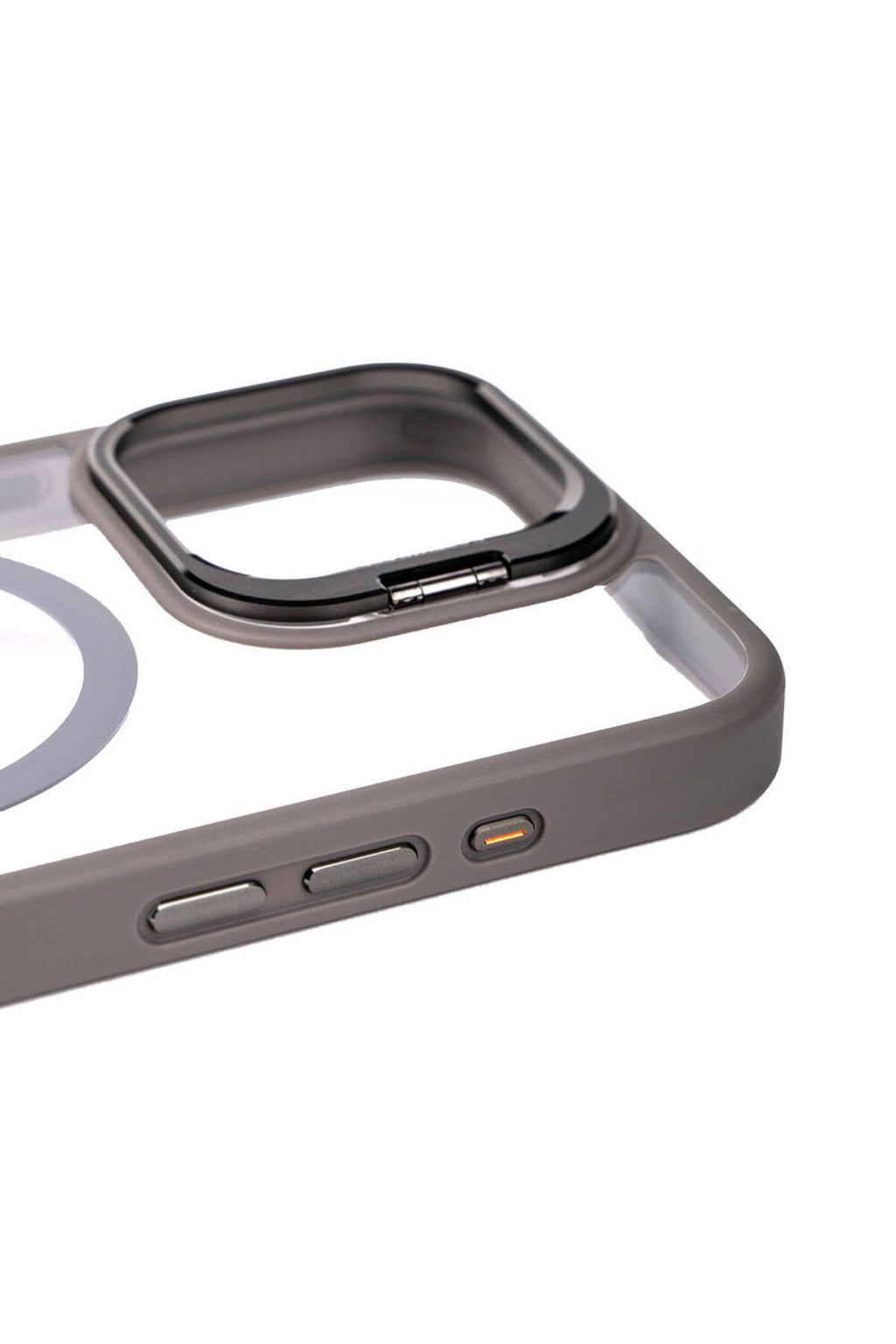 iPhone 15 Pro Uyumlu Magsafe Wireless Şarj Özellikli Standlı Zore Magsafe Klon LNSM-li Kılıf-Si