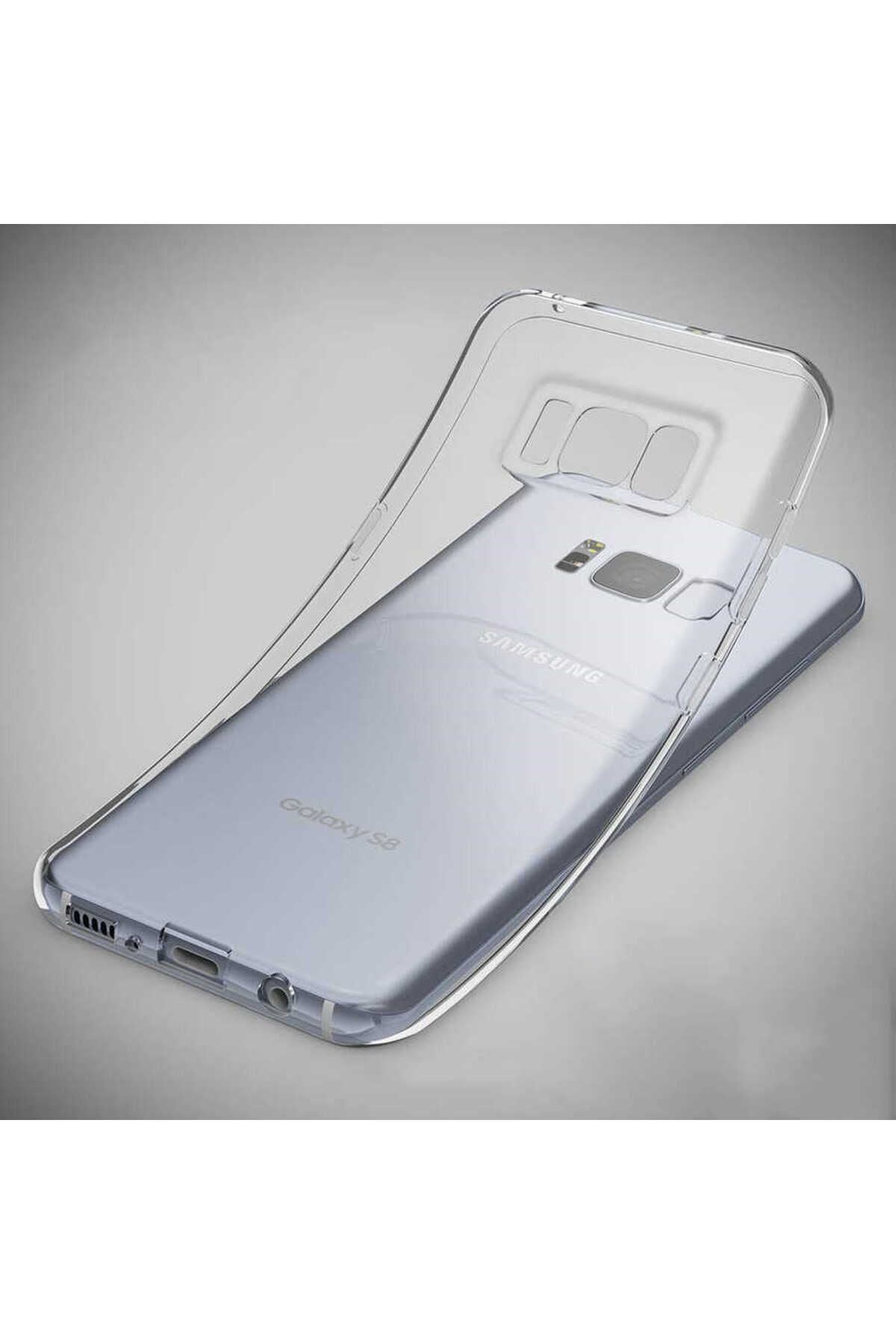 Galaxy S8 Kılıf TKNR Kamera Korumalı Süper Silikon Kapak - Renksiz
