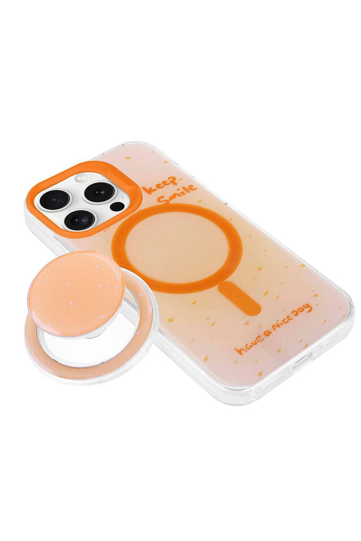 iPhone 15 Pro Zore Magsafe Şarj Özellikli Tak-Çıkar Pop Soketli Zore Tiktok Kılıf-Yeşil