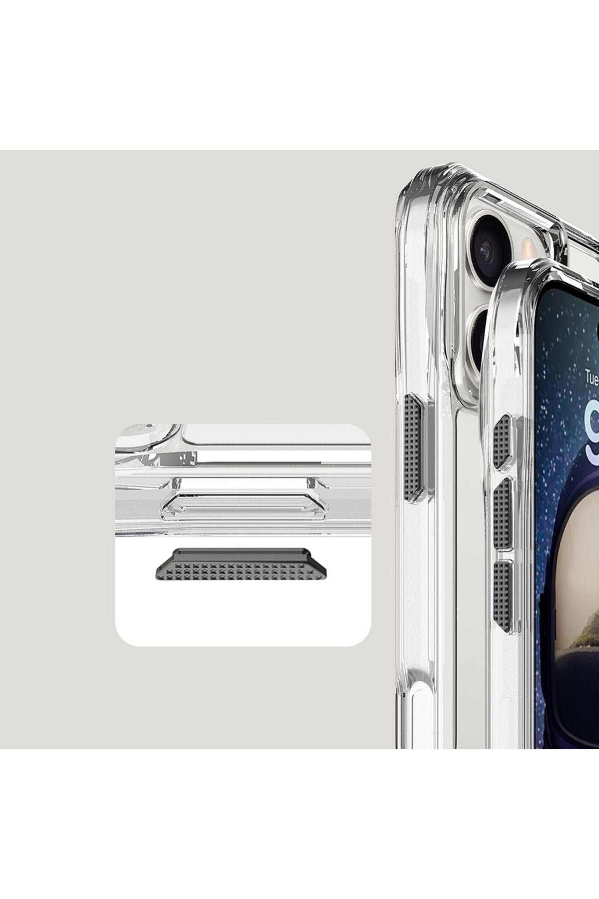 iPhone 16 Pro Max Uyumlu Kılıf Şeffaf İncek Kapak - Şeffaf