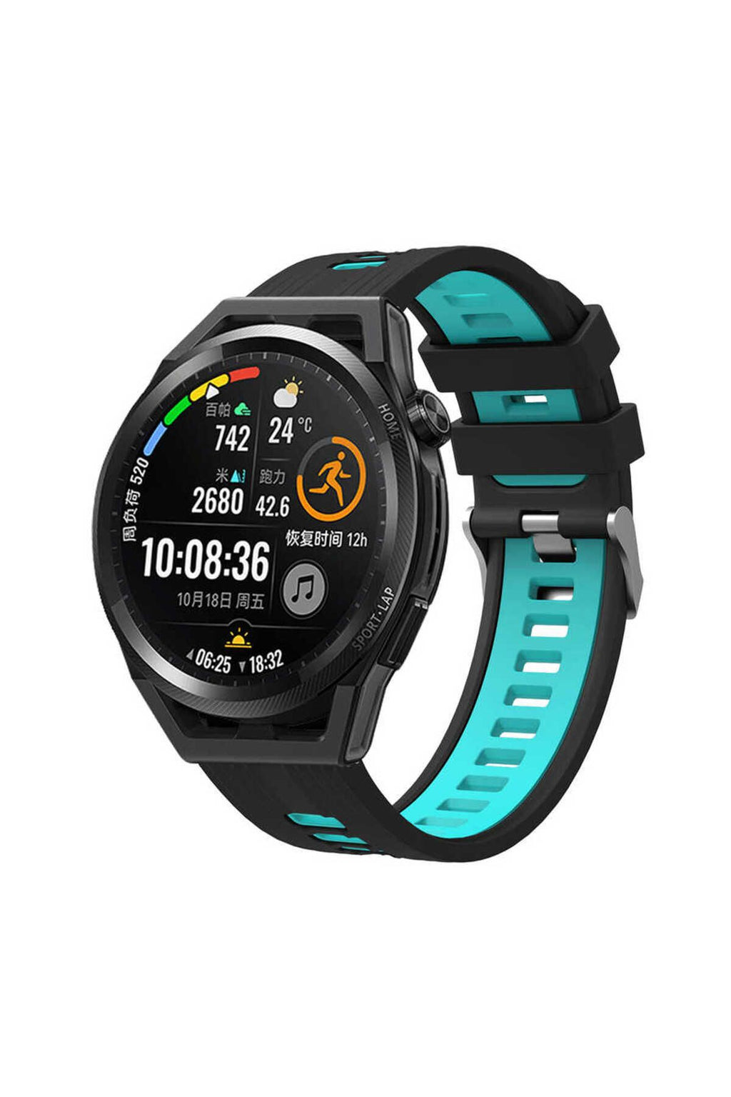 Galaxy Watch Active 2 44mm KRD-55 Uyumlu Zore Kordon-Siyah-Mavi
