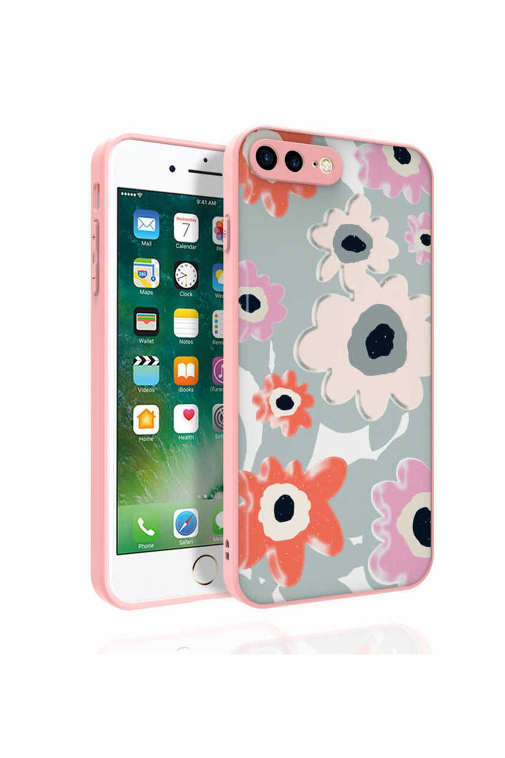 iPhone 8 Plus Kılıf Desenli Kamera Korumalı Parlak Zore Nora Kapak - NO3