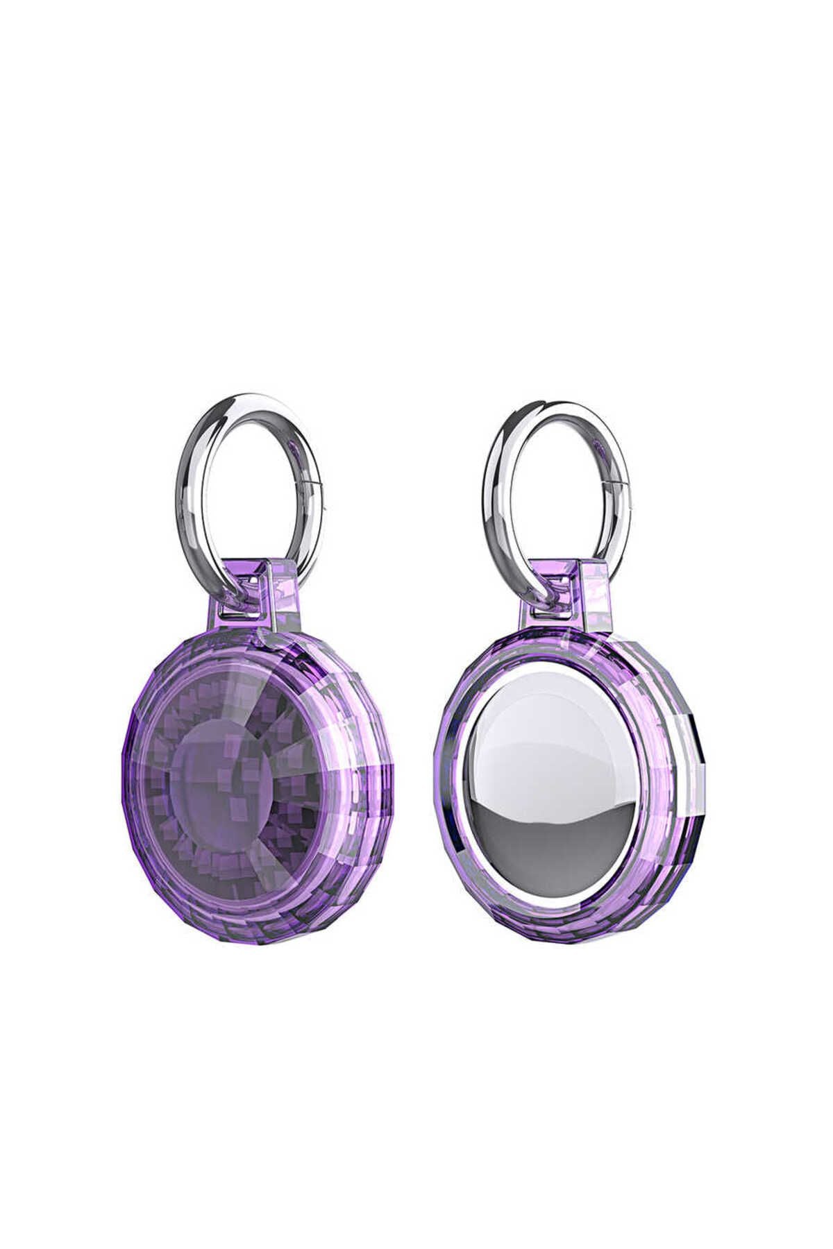 Airtag 04 Uyumlu Silikon Anahtarlık-Mor