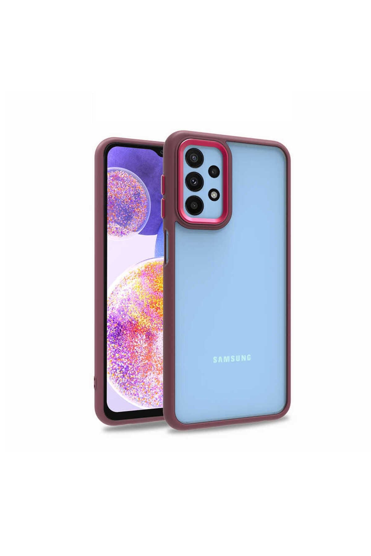 Galaxy A23 Kılıf Zore Flora Kapak - Kırmızı