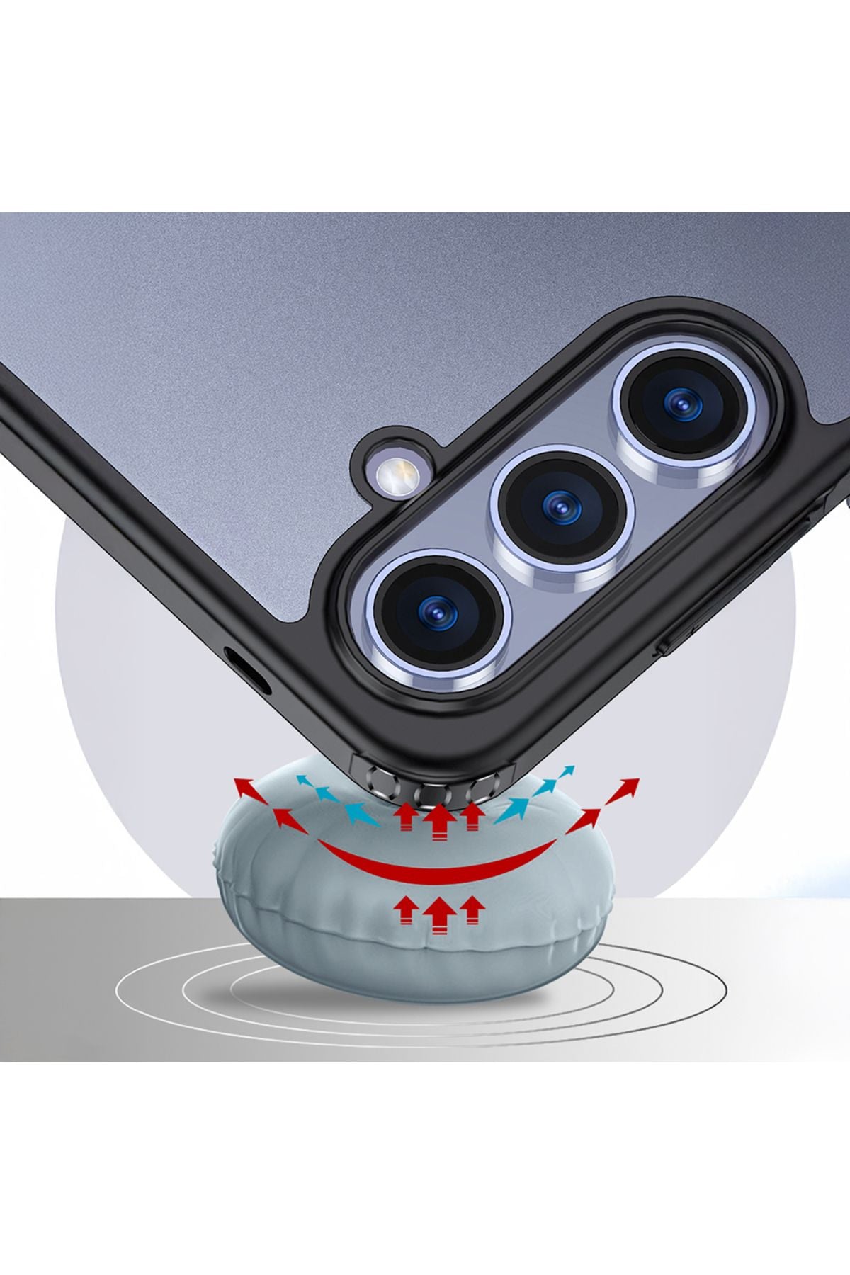 Galaxy S25 Uyumlu Kılıf Kamera Korumalı Şeffaf Arka Yüzey Zore New Roll Kapak-Siyah