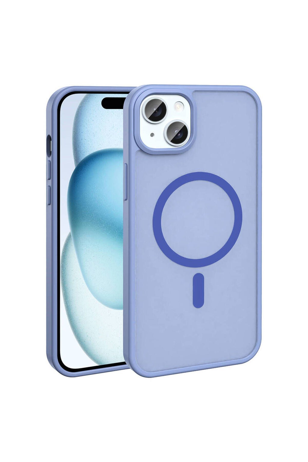 iPhone 15 Plus Kılıf Magsafe Şarj Özellikli Mat Arka Yüzey Zore Sio Kapak-Lila