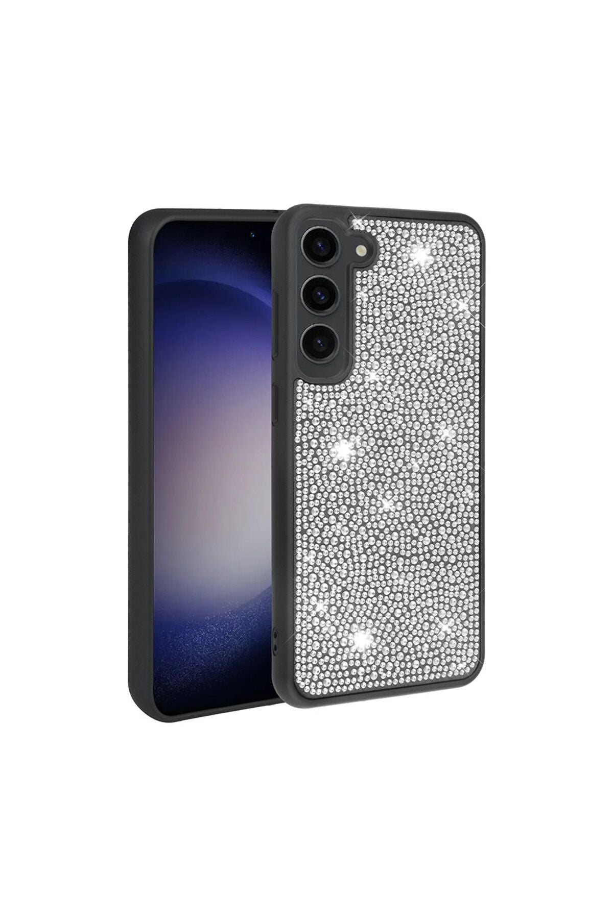 Galaxy S23 Plus Uyumlu Parlak Taşlı Tasarım Zore Ston Kılıf-Derin Mor
