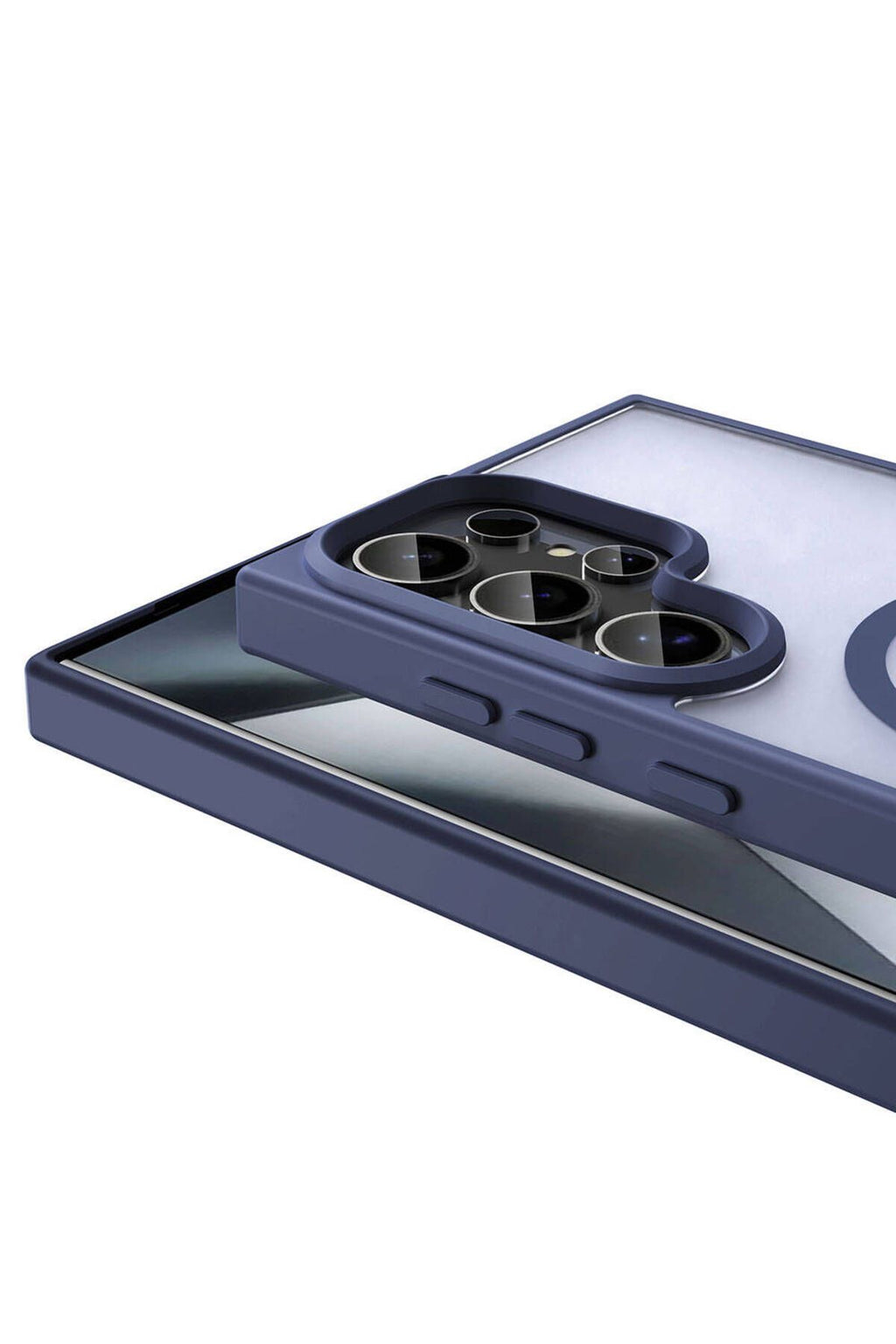 Galaxy S23 Ultra Kılıf Magsafe Şarj Özellikli Mat Arka Yüzey Zore Sio Kapak-Lacivert