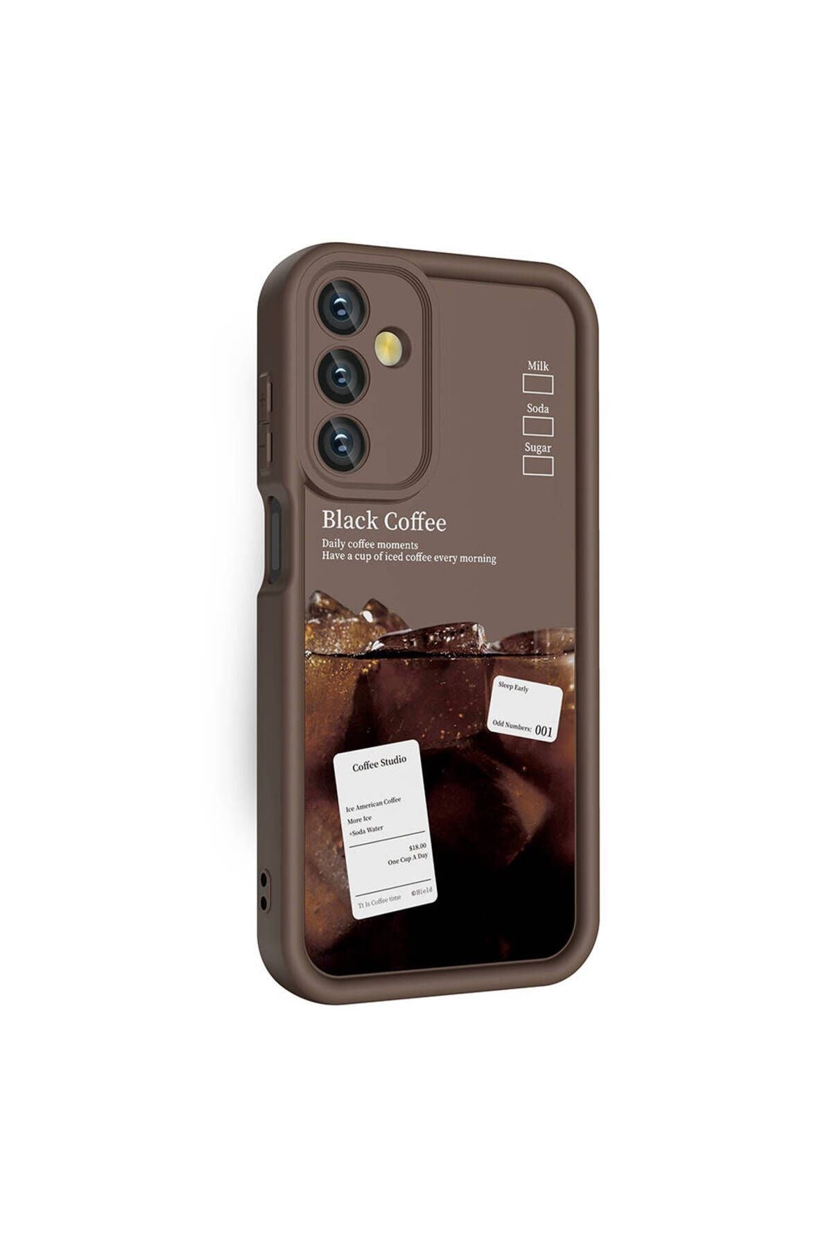 Galaxy A15 Kılıf Kamera Korumalı Baskılı Arka Yüzey Zore Klas Kapak - Koyu Kahve