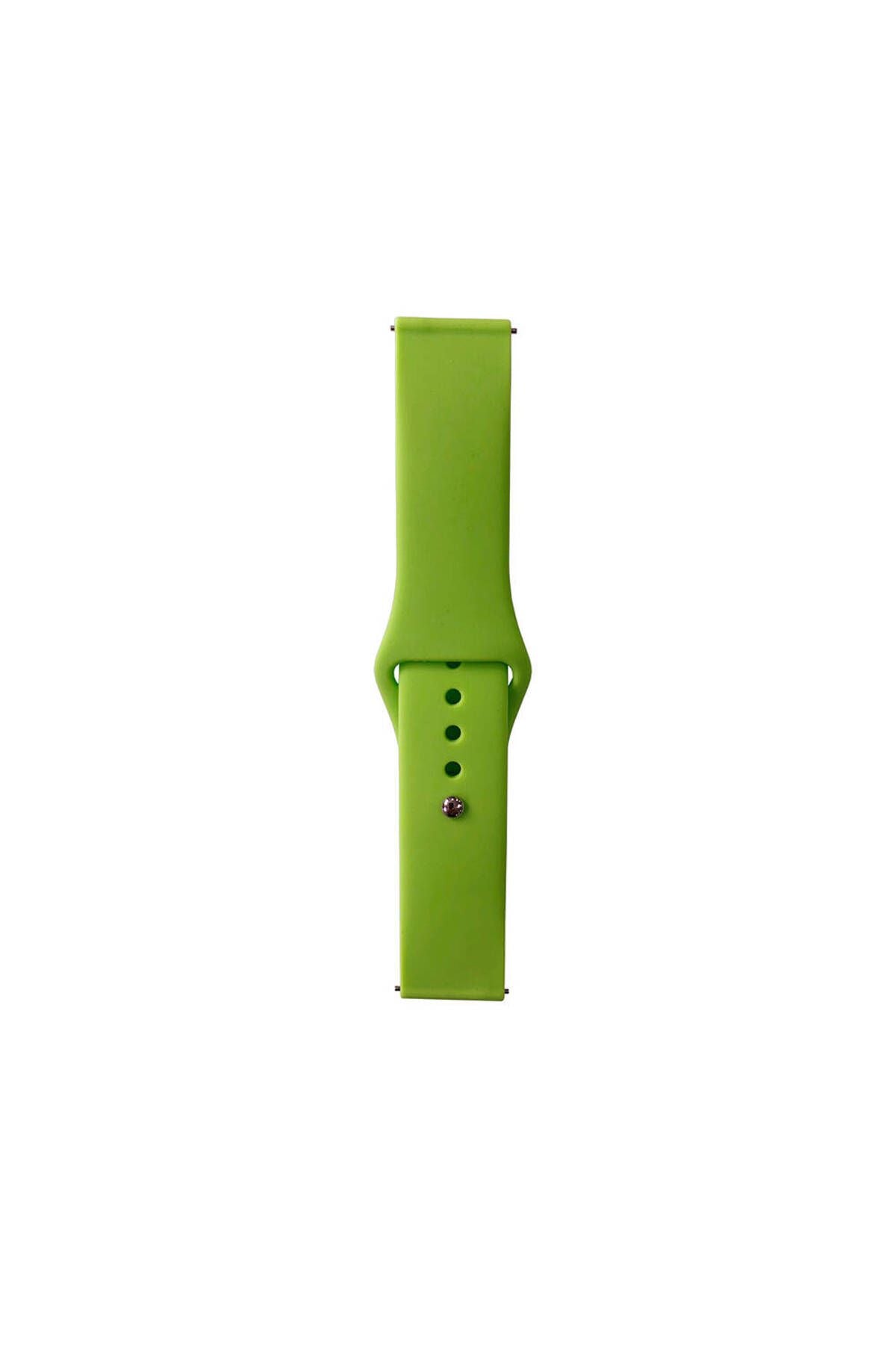 Galaxy Watch Active 2 44mm Band Serisi 20mm Klasik Kordon Silikon Strap Kayış-Yeşil