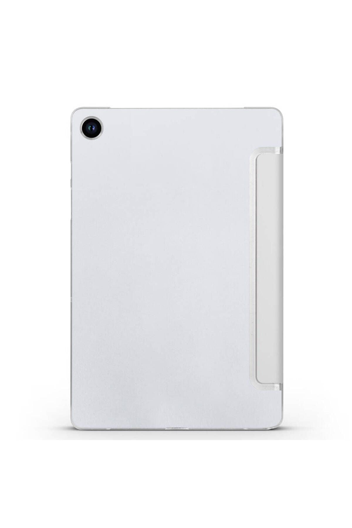Galaxy Tab A9 Uyumlu Zore Smart Cover Standlı 1-1 Kılıf-Gri