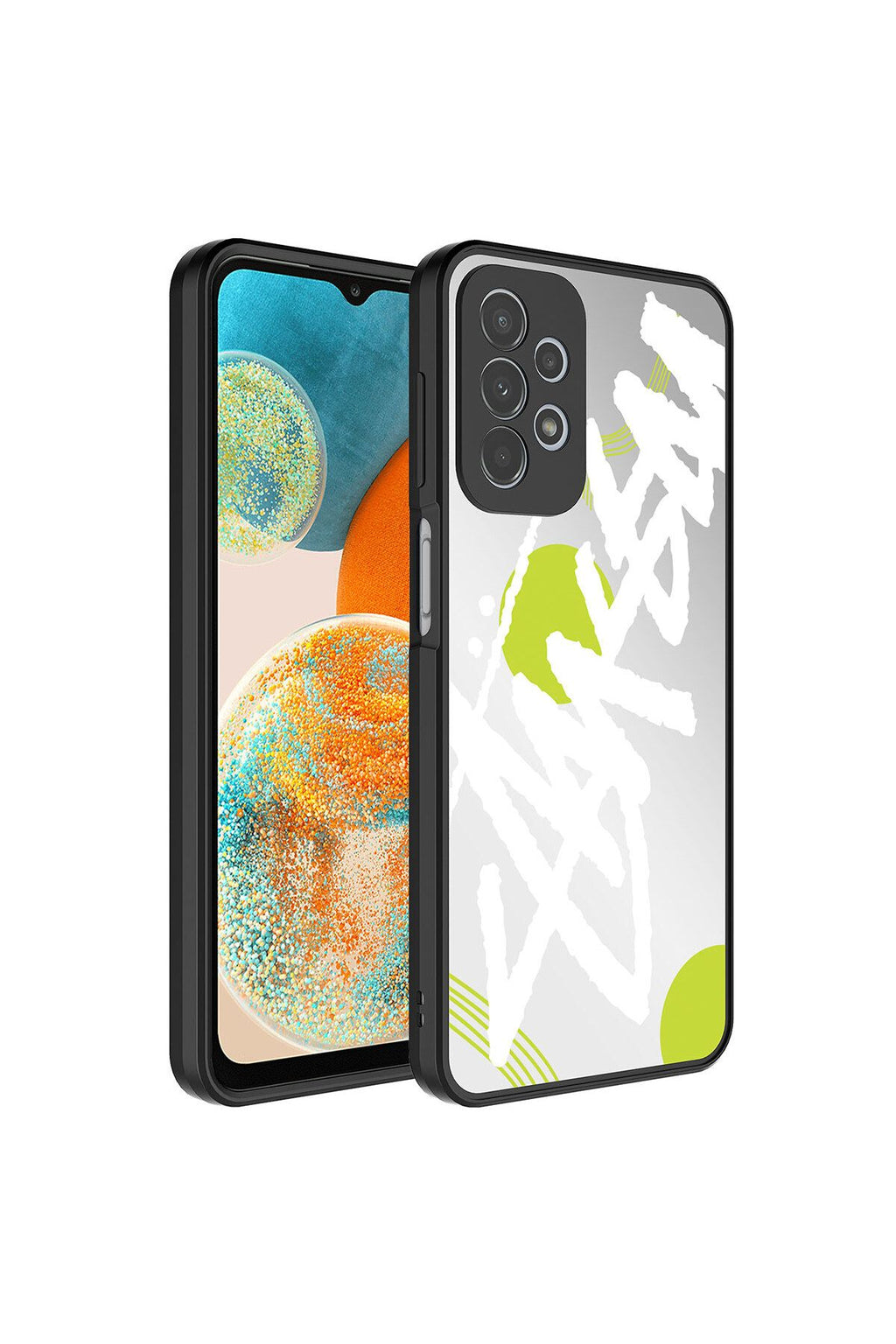 Galaxy A53 5G Kılıf Aynalı Desenli Kamera Korumalı Parlak Zore Mirror Kapak - Yazı