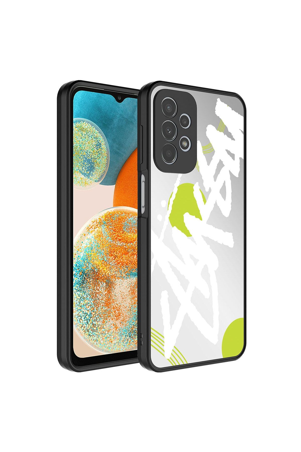 Galaxy A53 5G Kılıf Aynalı Desenli Kamera Korumalı Parlak Zore Mirror Kapak - Yazı